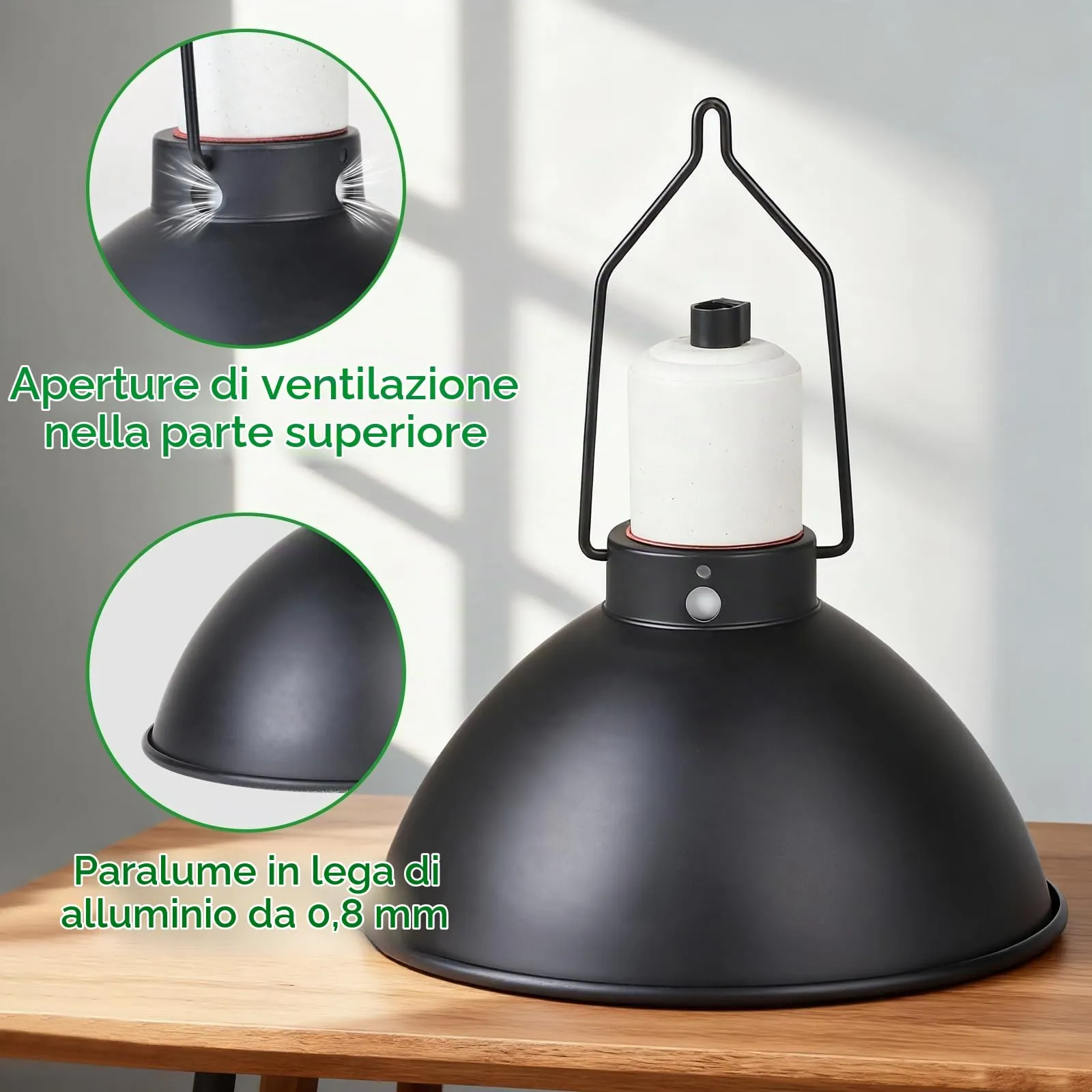 CPROSP Portalampada Rettile a Cupola E27 con 1 Lampada Termica, 20,5 cm - immagine 6