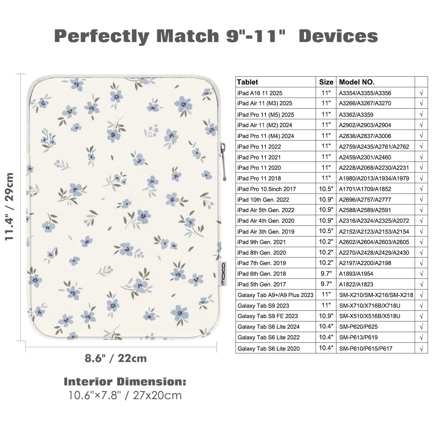 MoKo Borsa Sleeve per Tablet 9-11 Pollici, Sottile - immagine 2