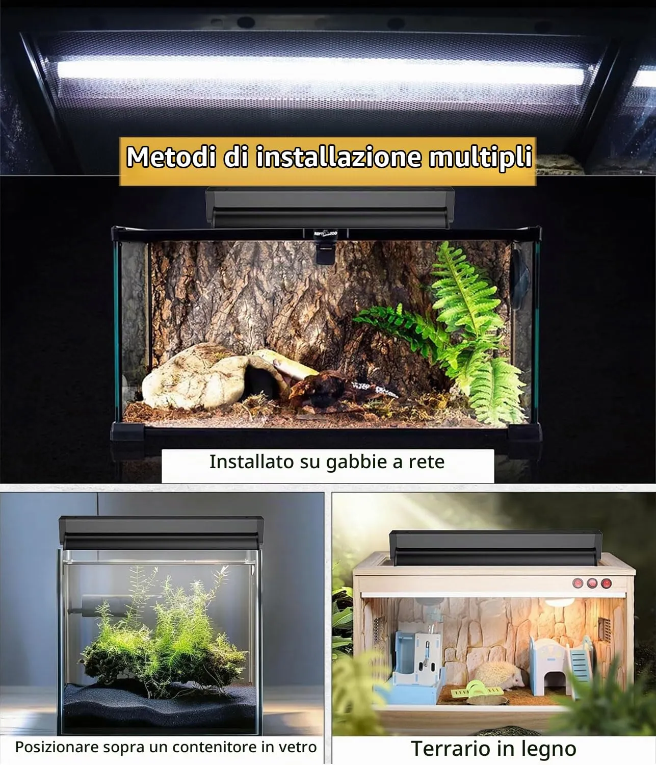 KINGYEENUO Kit Completo Lampada Rettile T5 UVB Lampadina 8W 10.0 UVA UVB - immagine 6