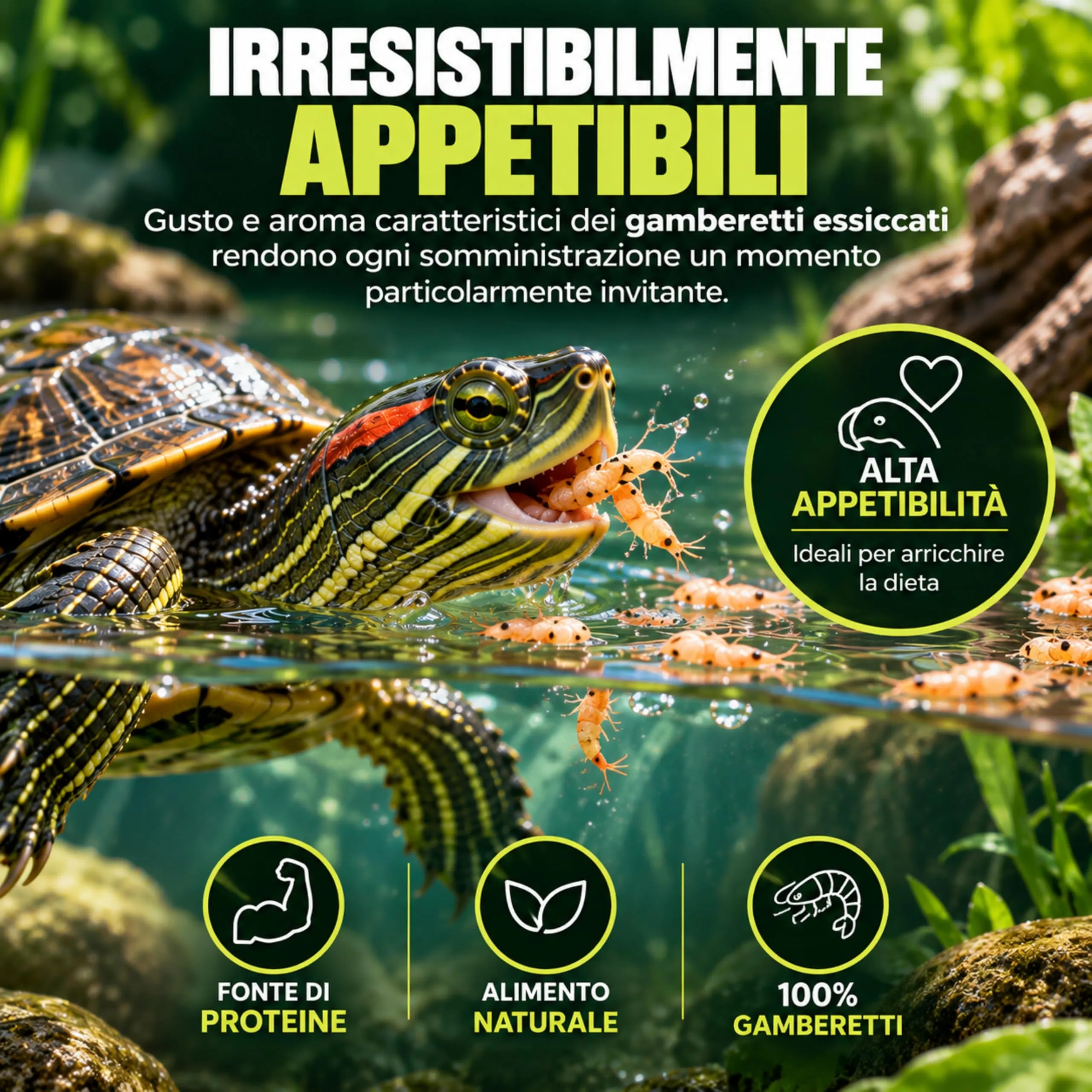 AGRI-CULTURA® | Gamberetti Essiccati per Tartarughe d’Acqua 150 g | 100% Gamberetti | Mangime Semplice Naturale, Fonte di Proteine e Alta Appetibilità | Alimento per Tartarughe Acquatiche. - immagine 5