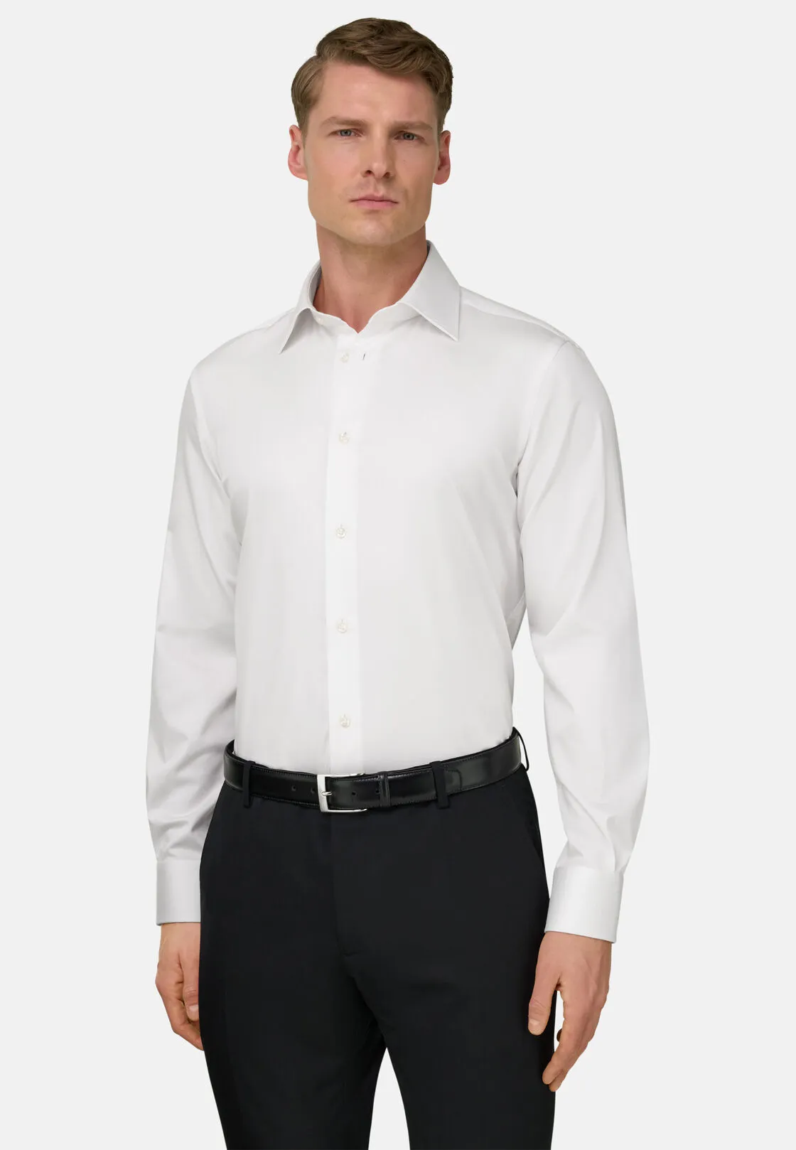 Boggi, Camicia In Satin Di Cotone Regular Fit, Donna, Bianco, Taglia: 44 - immagine 1