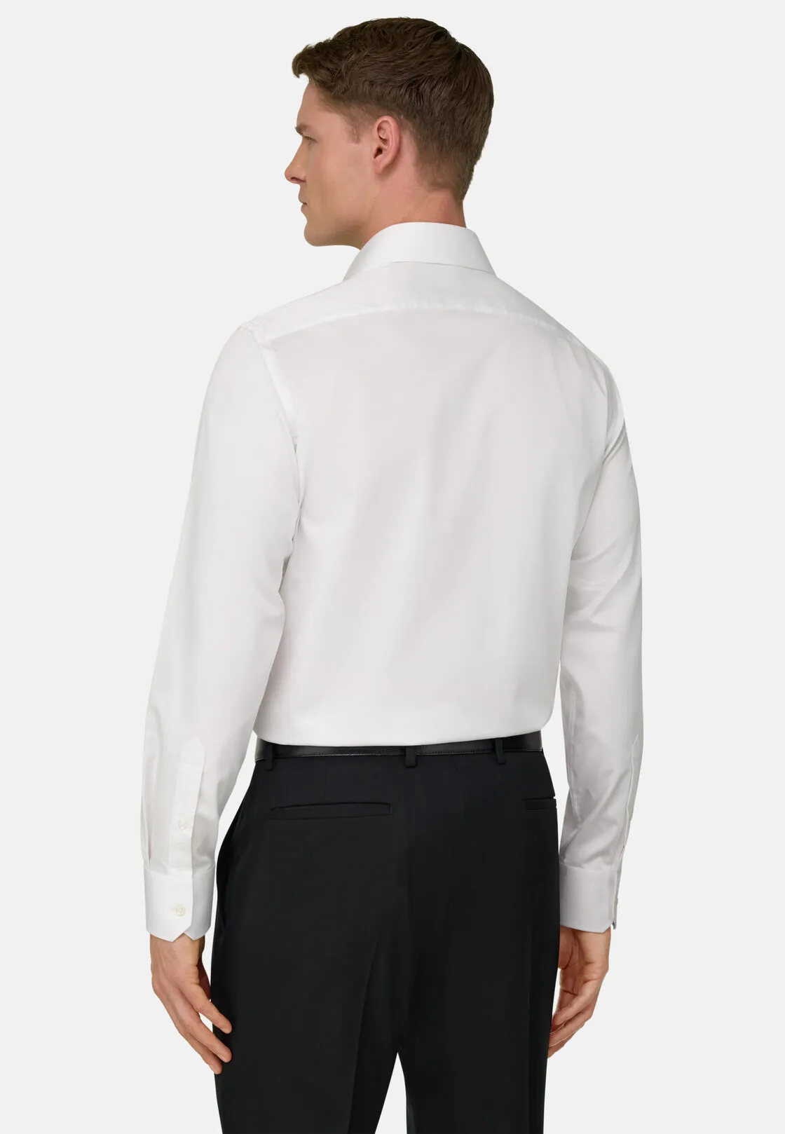 Boggi, Camicia In Satin Di Cotone Regular Fit, Donna, Bianco, Taglia: 45 - immagine 3