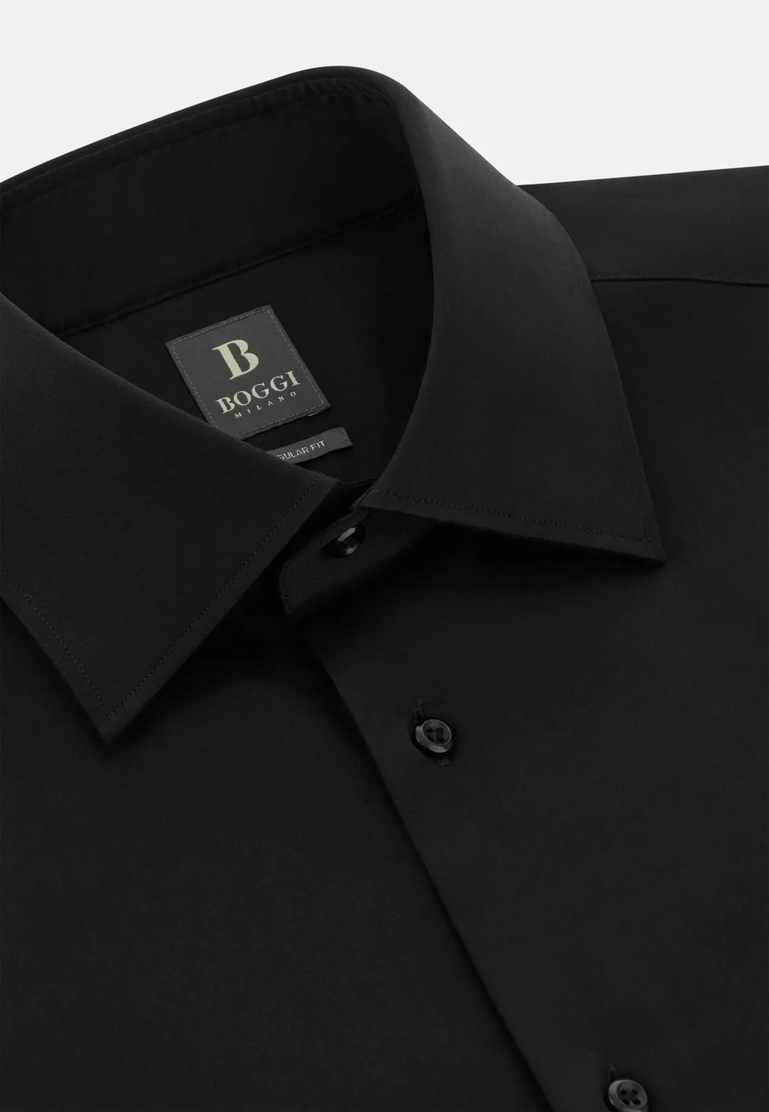 Boggi, Camicia In Satin Di Cotone Regular Fit, Donna, Nero, Taglia: 40 - immagine 5