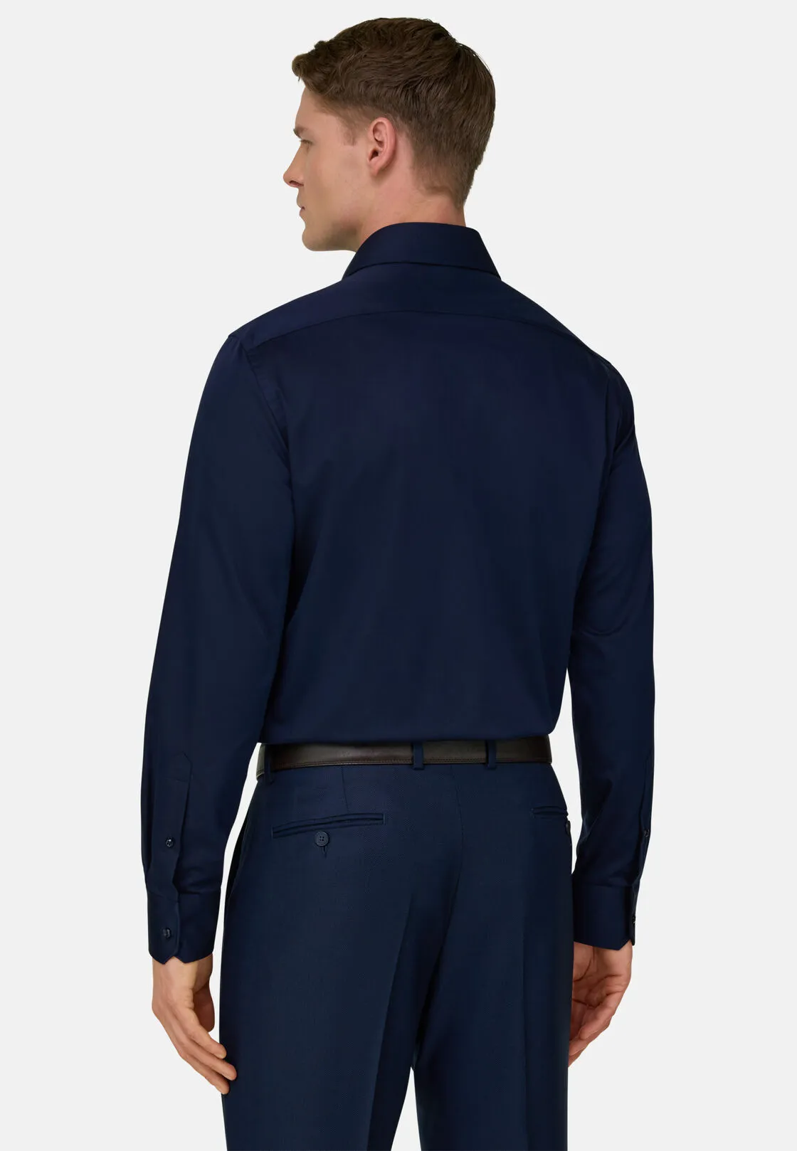 Boggi, Camicia In Satin Di Cotone Regular Fit, Donna, Navy, Taglia: 41 - immagine 3