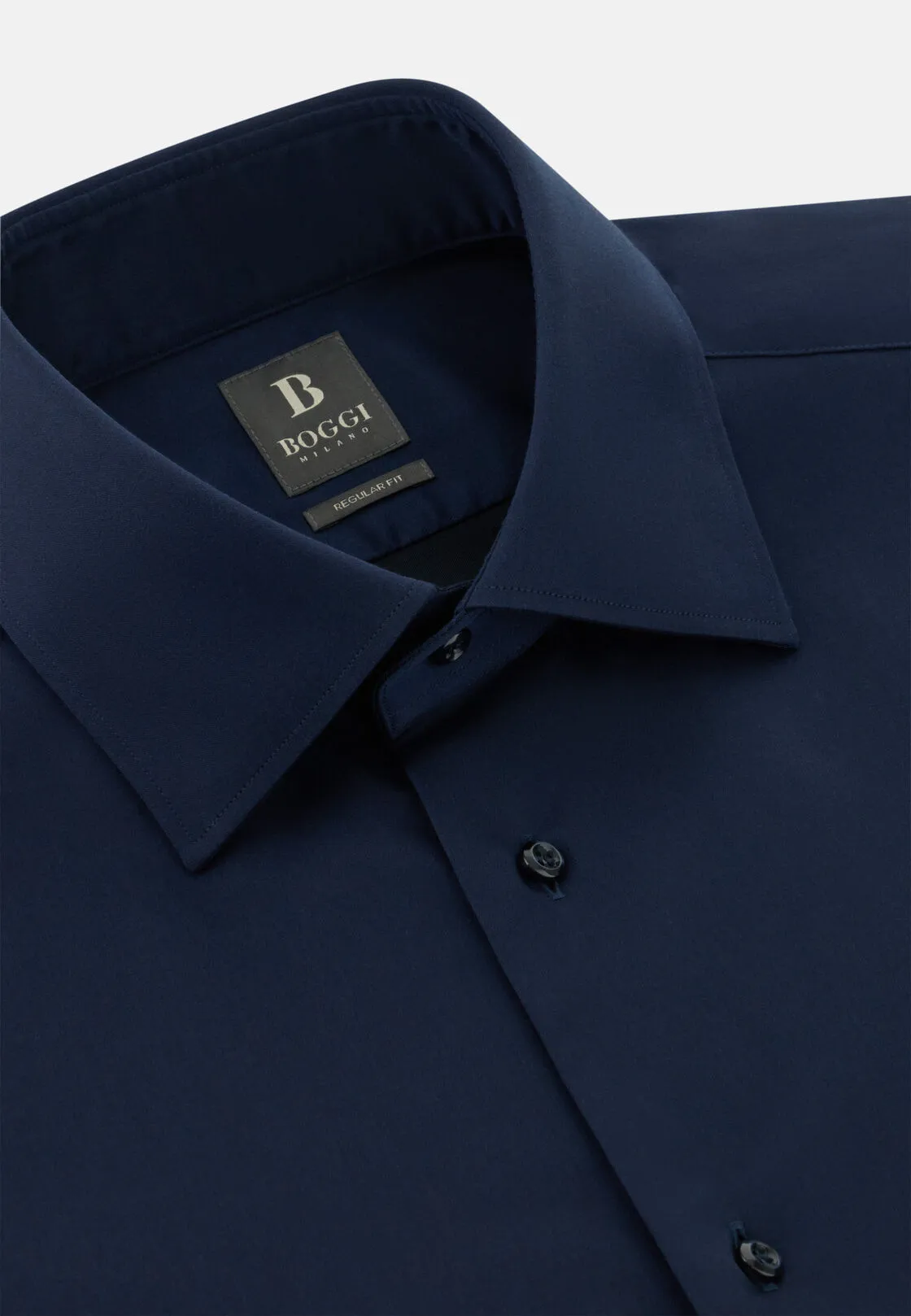 Boggi, Camicia In Satin Di Cotone Regular Fit, Donna, Navy, Taglia: 42 - immagine 5
