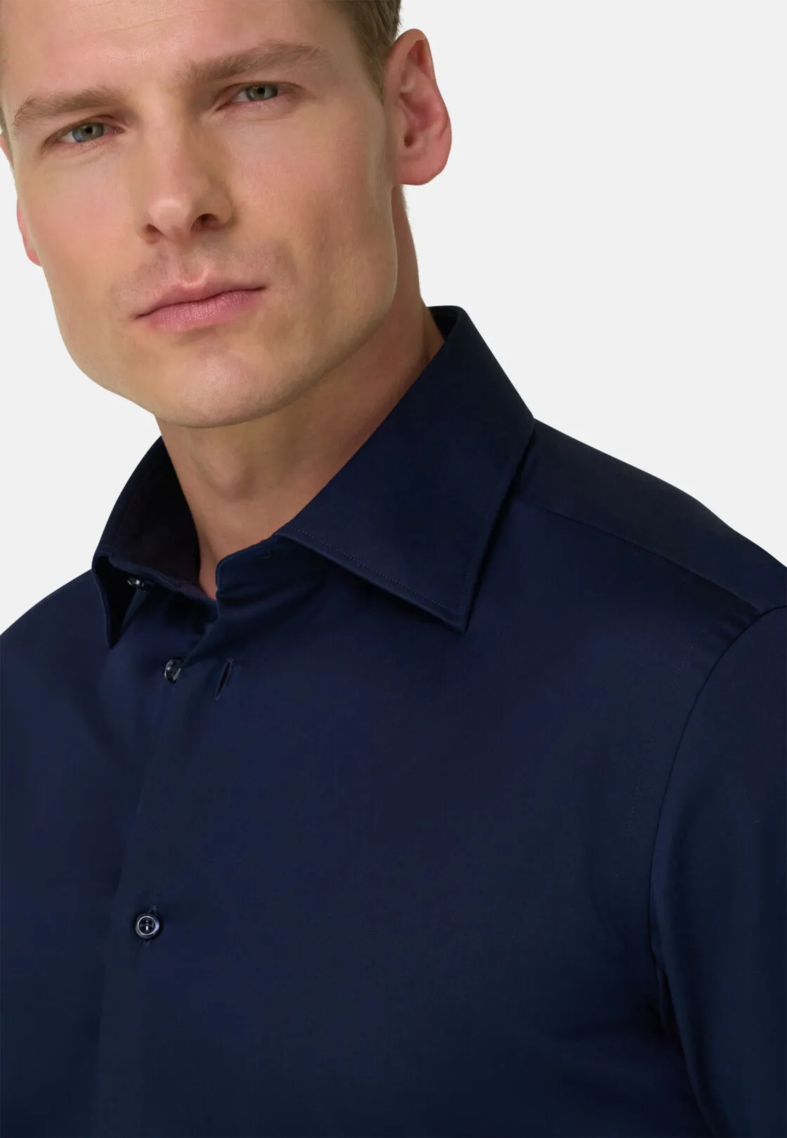 Boggi, Camicia In Satin Di Cotone Regular Fit, Donna, Navy, Taglia: 44 - immagine 4
