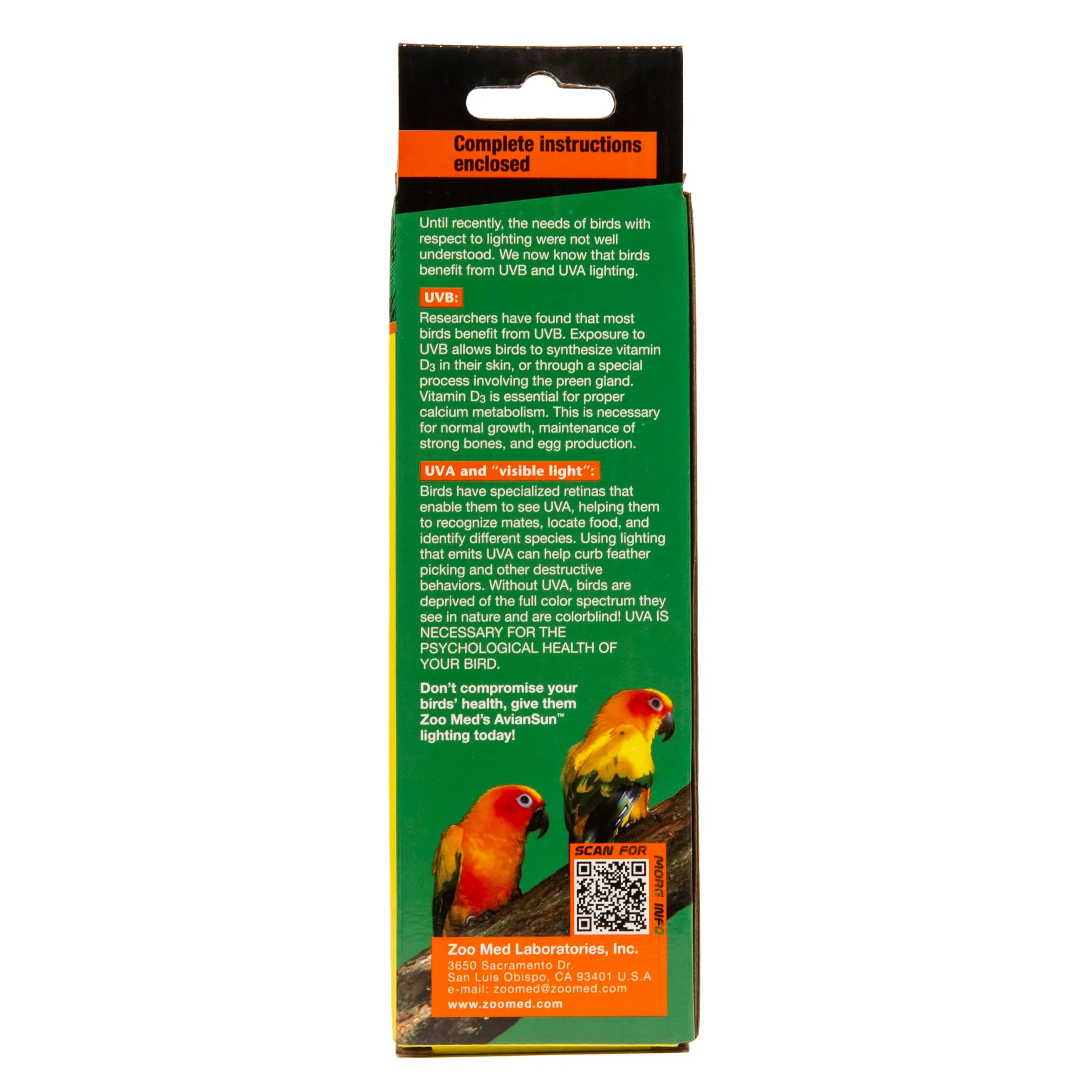 Zoo Med AS-C5E AvianSun 5.0 UVB Lampada voliera per uccelli 26 Watt, fluorescente compatta in vetro al quarzo - immagine 3