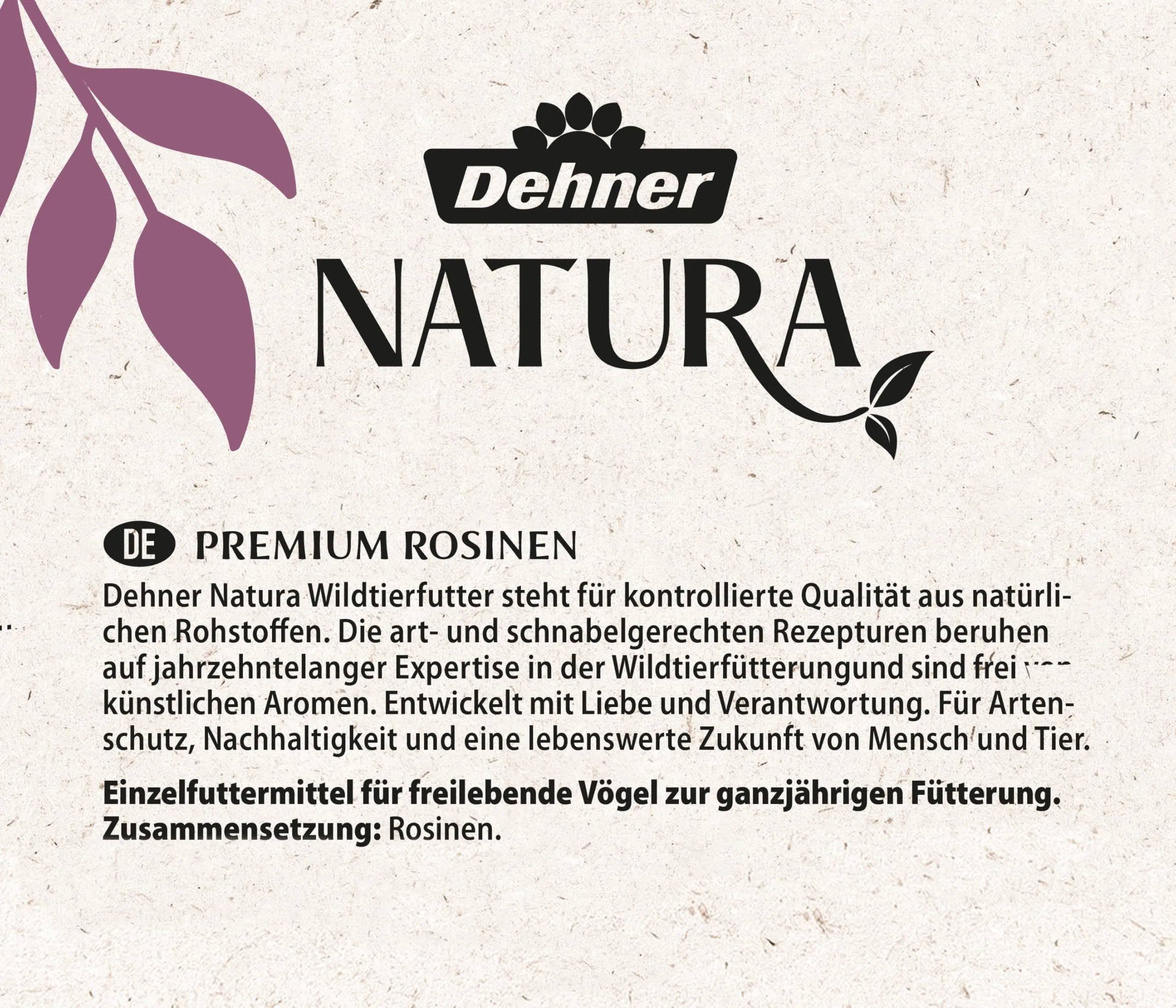 Dehner Natura Premium mangime per Uccelli, Cibo per Uccelli Selvatici Tutto L'Anno, Uvetta per merli, tordi e pettirossi, Senza additivi chimici, 5 kg. - immagine 7