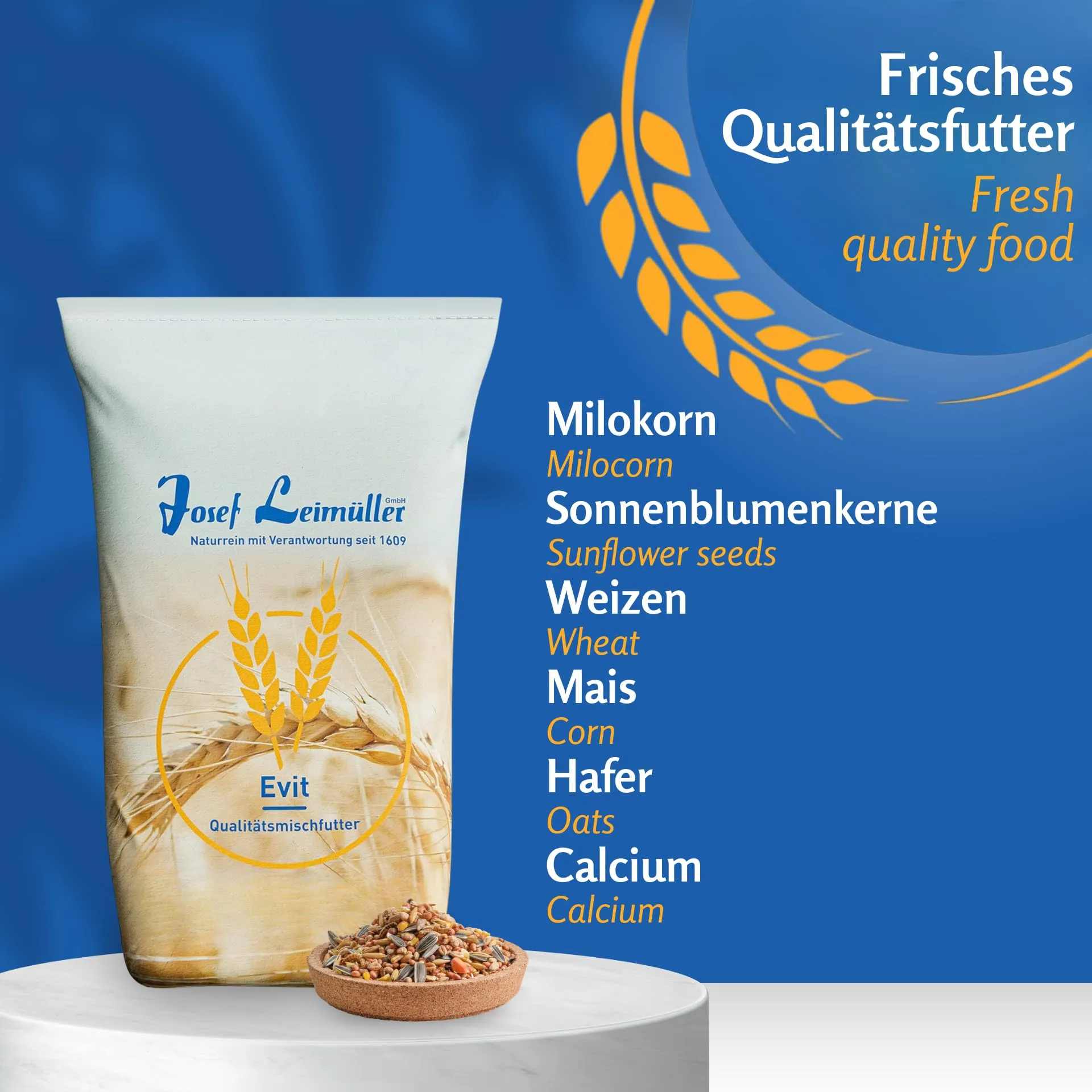 Leimüller Mangime Uccelli selvatici 25kg - Mix classico per tutto l'anno - Senza OGM, Senza additivi, 100% naturale, Perfetto per merli, cince & altri - Prodotto in Austria - immagine 3