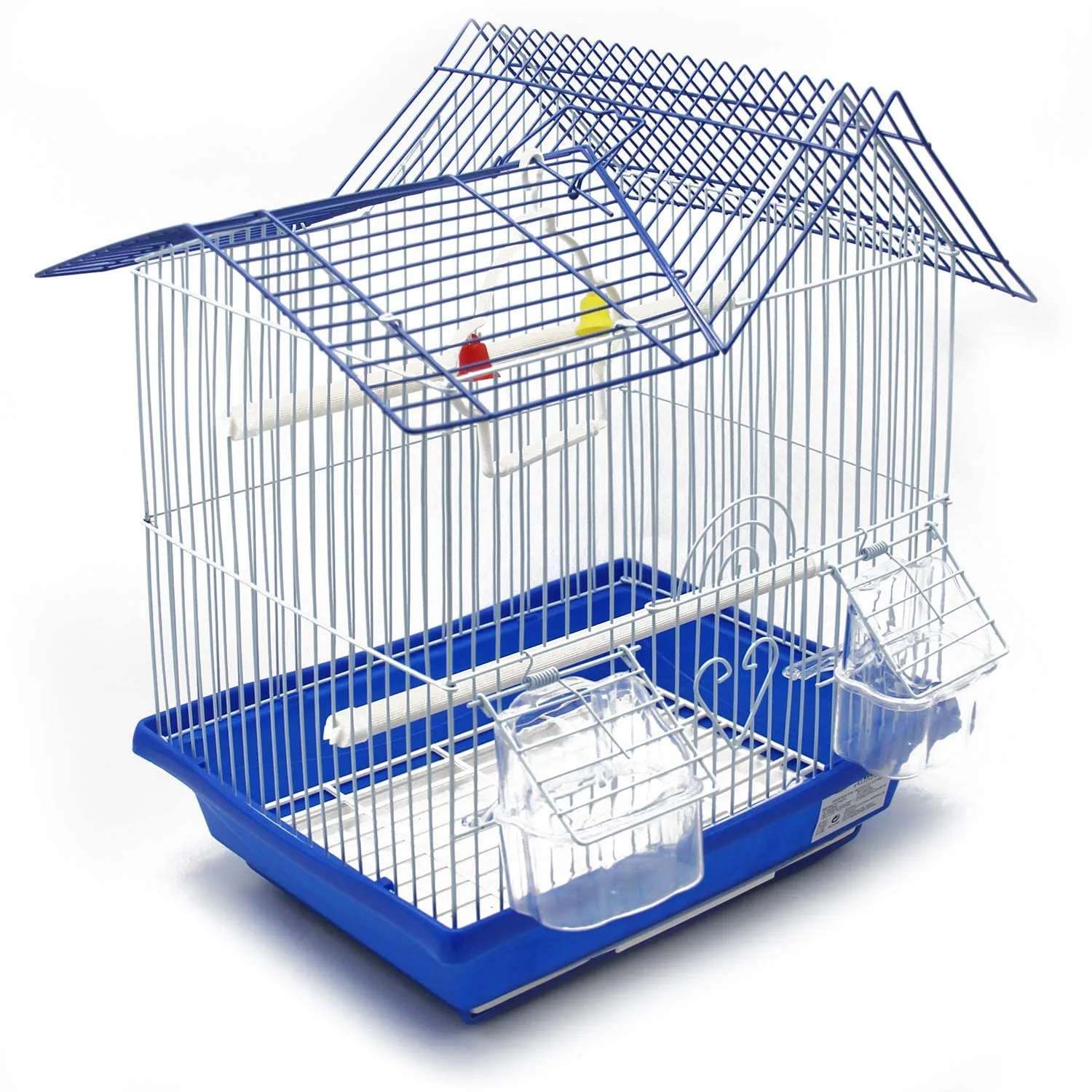 BPS Bird Cage Metal con Feeder Drinker Swing Jumper Color Rosa 30 x 23 x 39 cm BPS-116 - immagine 5