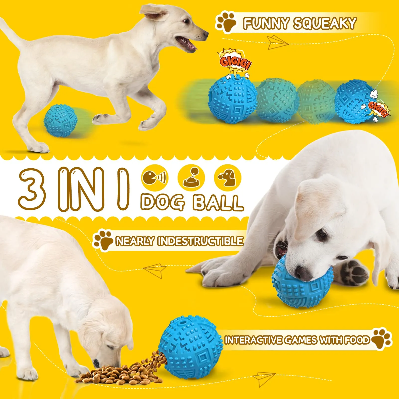 LEGEND SANDY Palline Cane Distribuire‌ Snack,Giocattoli per Cani Grossi Masticatori Forti - immagine 2