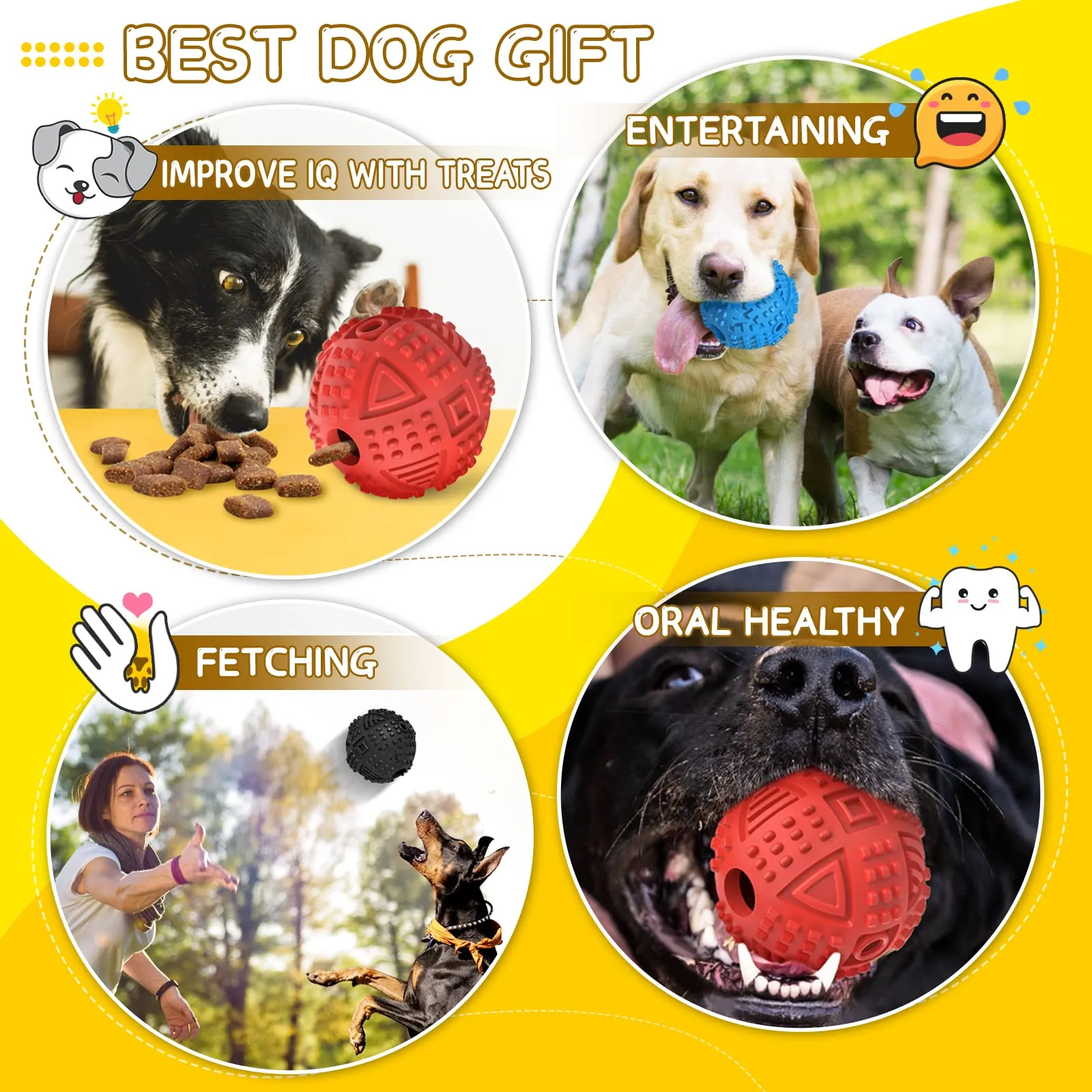 LEGEND SANDY Palline Cane Distribuire‌ Snack,Giocattoli per Cani Grossi Masticatori Forti - immagine 7