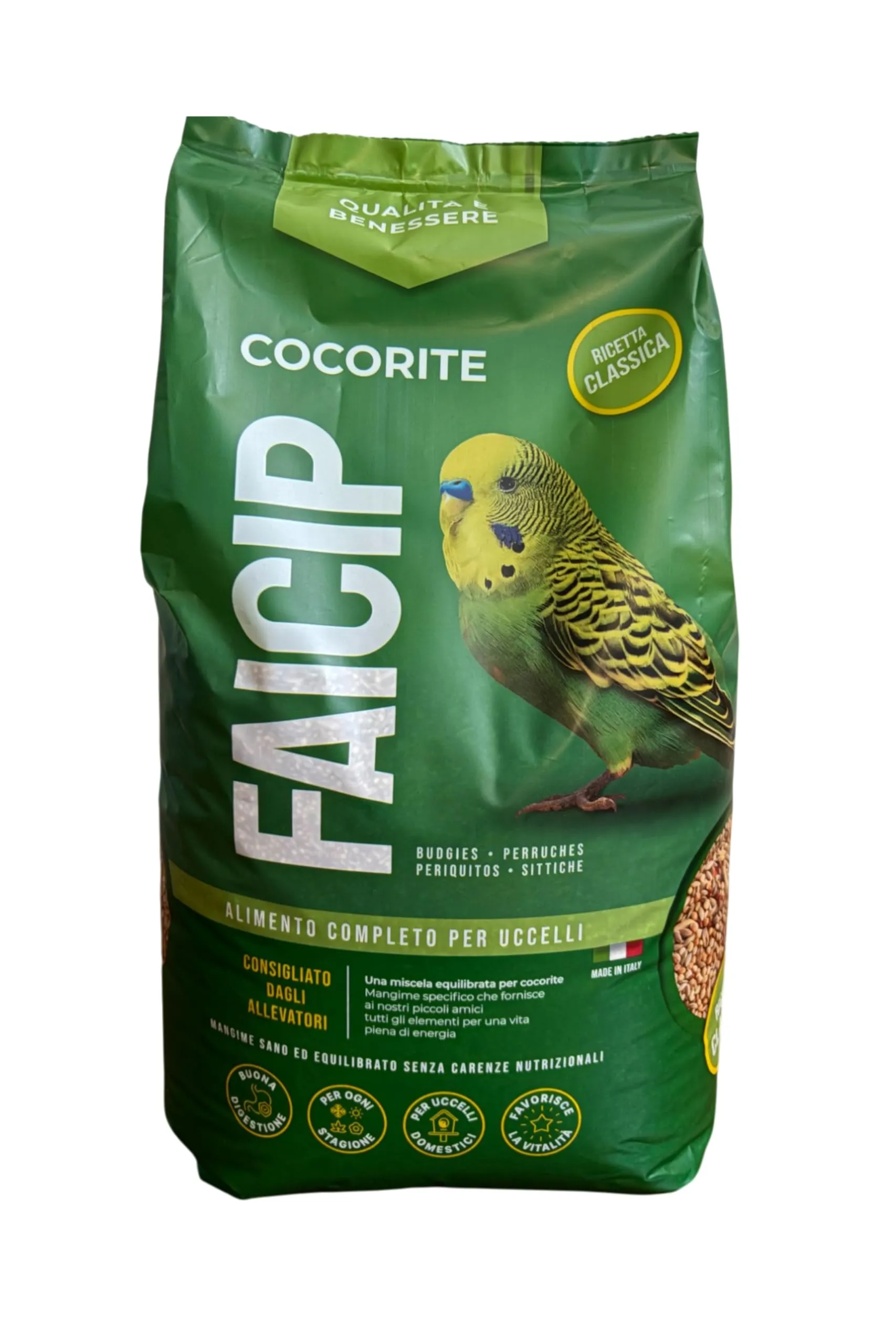 FAICIP – Mangime Completo per Cocorite 20kg | Uso Zootecnico Professionale | Semi Selezionati per Energia, Crescita e Piumaggio Sano | Ideale per Allevatori - immagine 1