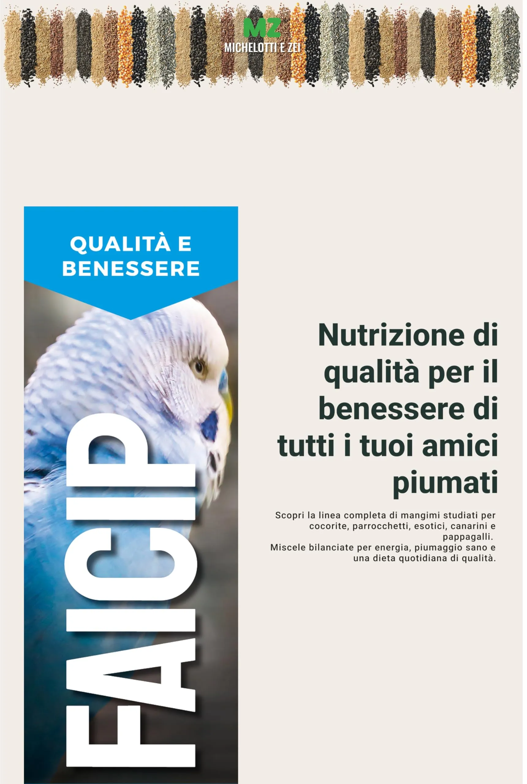 FAICIP – Mangime Completo per Cocorite 20kg | Uso Zootecnico Professionale | Semi Selezionati per Energia, Crescita e Piumaggio Sano | Ideale per Allevatori - immagine 2