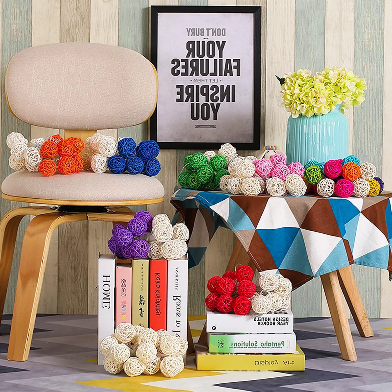 Ervoxo 40 palline in rattan Bird Toy Ball Wicker Rattan Ball Bite Chew Toys Uccello giocattolo da masticare per pappagalli fai da te per pappagalli, uccelli, fai da te (multicolore) - immagine 8