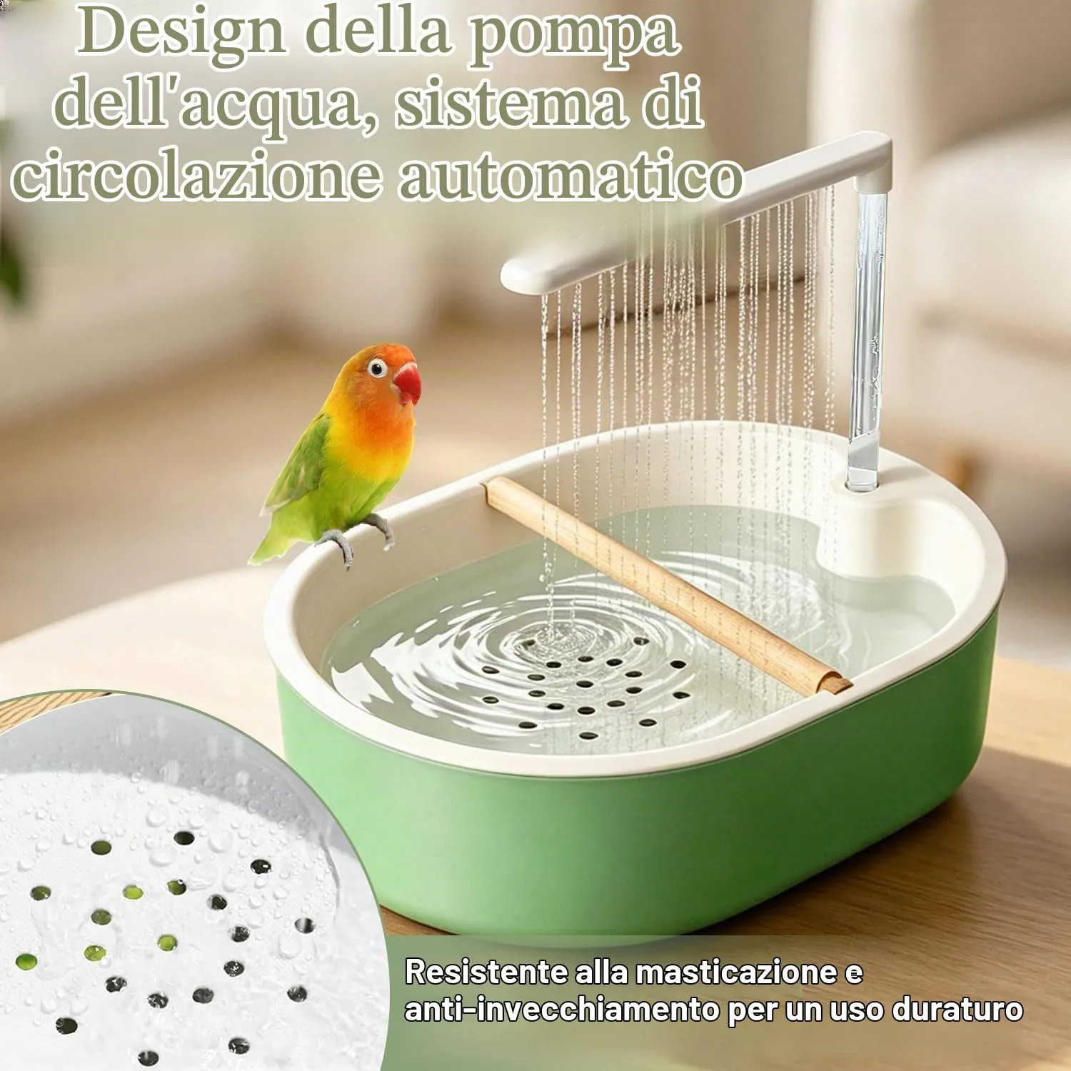 HBSFBH Doccia per Pappagalli, Vasca da Bagno Automatica per Uccelli, Vasca da Bagno per Uccelli, Vasca da Bagno Automatica per Pappagalli, per Uccelli e Uccelli, per inseparabili, pappagallini - immagine 5