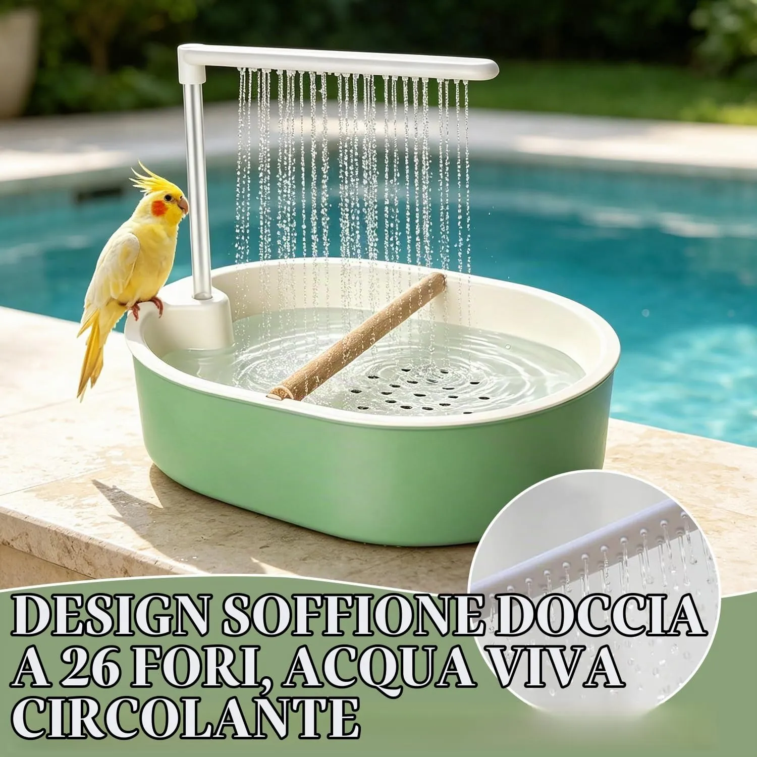 HBSFBH Doccia per Pappagalli, Vasca da Bagno Automatica per Uccelli, Vasca da Bagno per Uccelli, Vasca da Bagno Automatica per Pappagalli, per Uccelli e Uccelli, per inseparabili, pappagallini - immagine 6