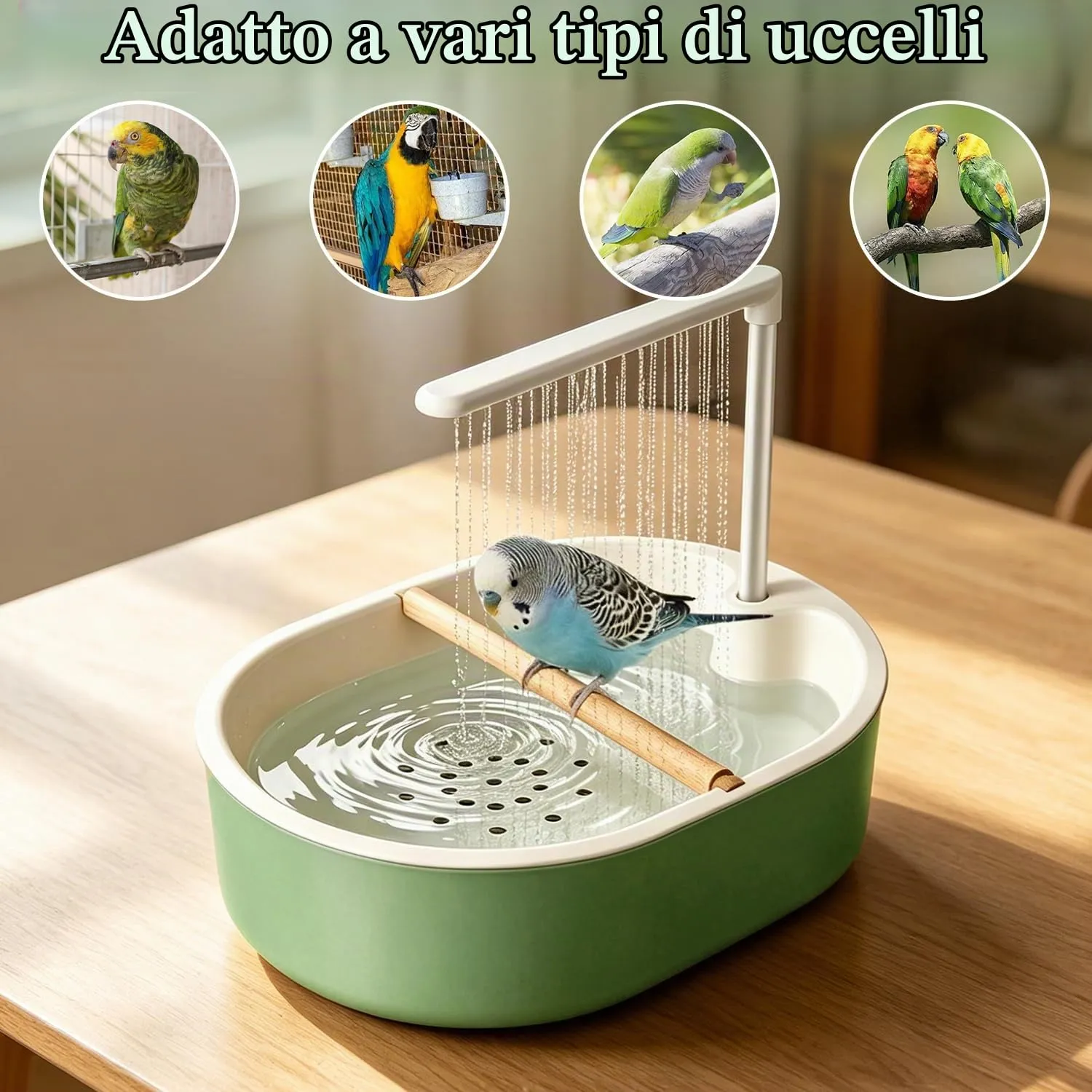 HBSFBH Doccia per Pappagalli, Vasca da Bagno Automatica per Uccelli, Vasca da Bagno per Uccelli, Vasca da Bagno Automatica per Pappagalli, per Uccelli e Uccelli, per inseparabili, pappagallini - immagine 7