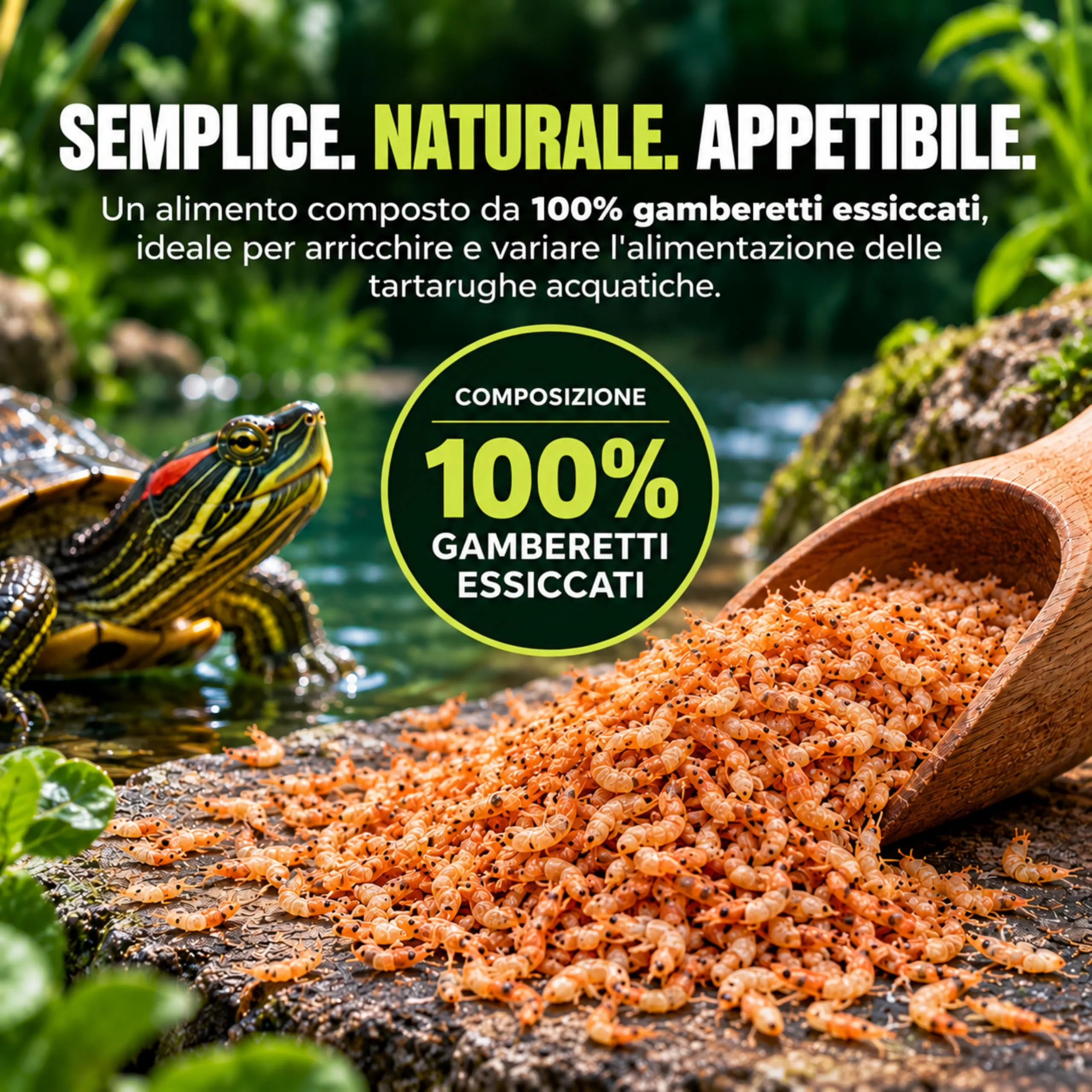 AGRI-CULTURA® | Gamberetti Essiccati per Tartarughe d’Acqua 400 g | 100% Gamberetti | Mangime Semplice Naturale, Fonte di Proteine e Alta Appetibilità | Alimento per Tartarughe Acquatiche. - immagine 3