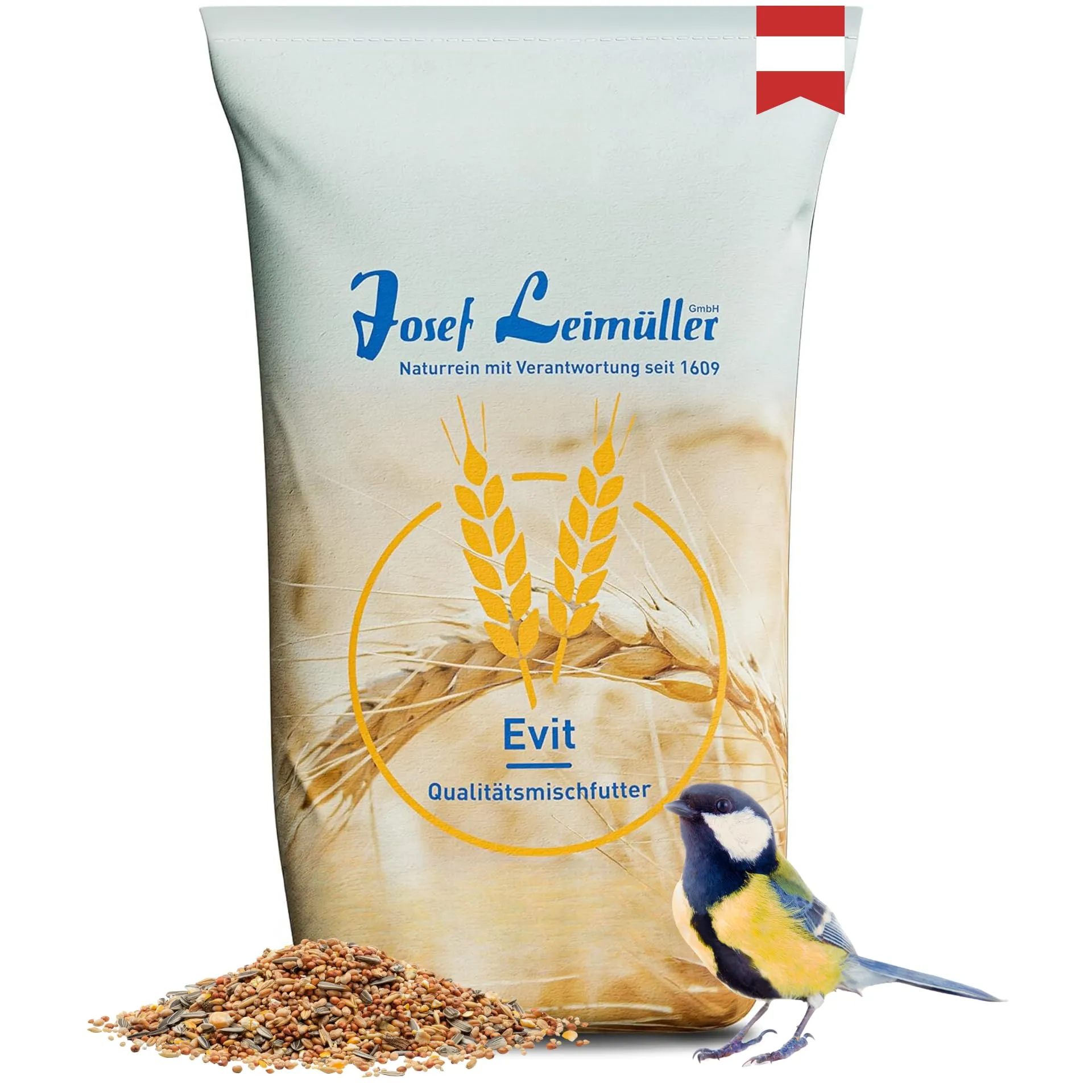 Leimüller Mangime Uccelli selvatici 5kg - Mix classico per tutto l'anno - Senza OGM, Senza additivi, 100% naturale, Perfetto per merli, cince & altri - Prodotto in Austria - immagine 1