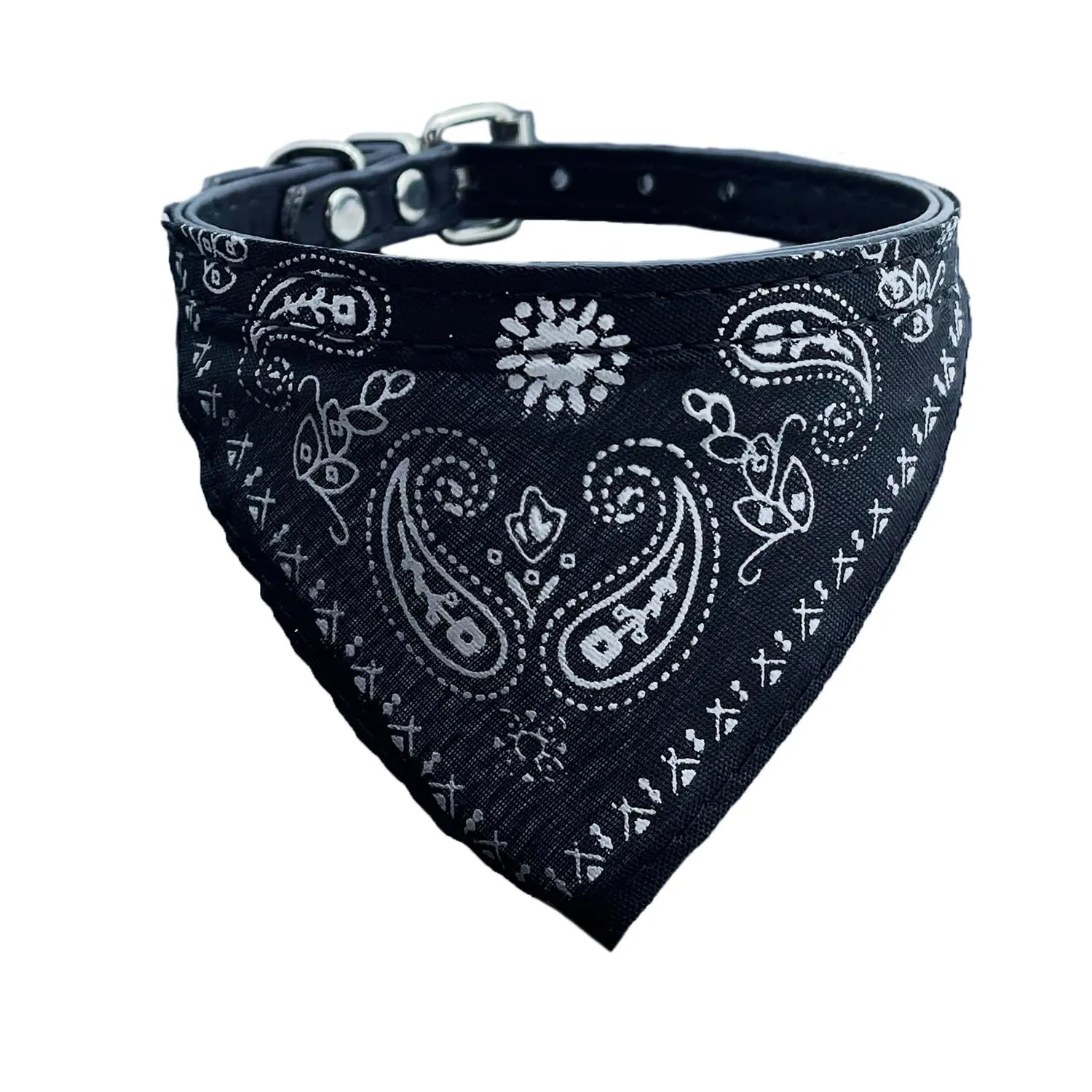 Newtensina Collare bandana alla moda per cani, bandana media, colore nero, S - immagine 1