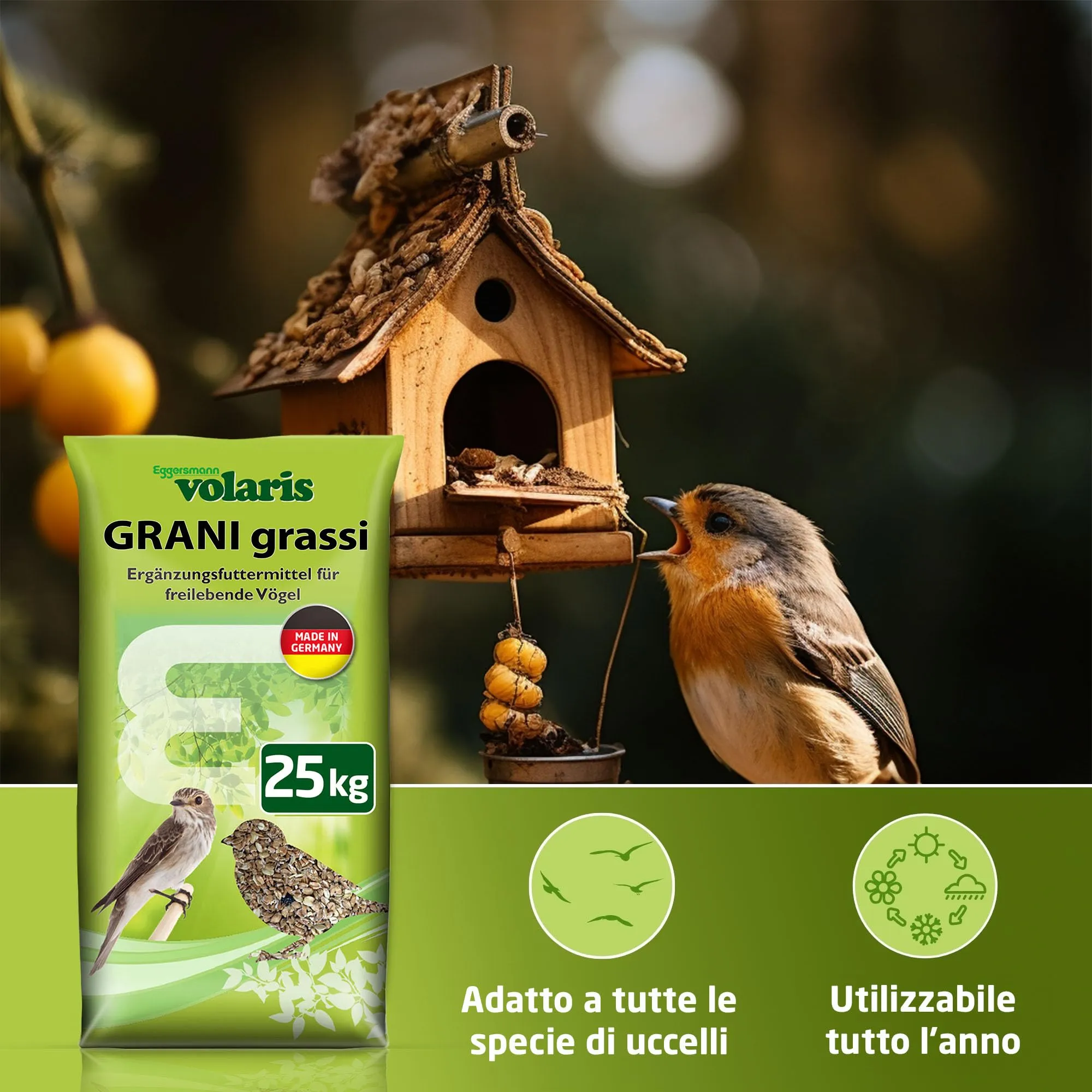 Eggersmann volaris Cibo per uccelli selvatici tutto l'anno 25 kg - immagine 2