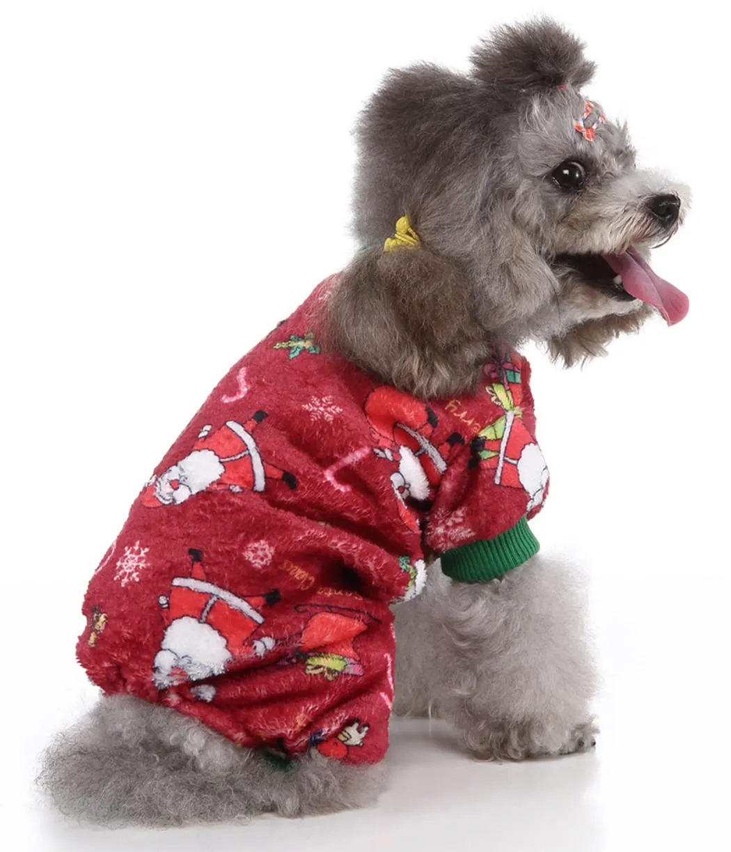 XIAOYU Babbo Natale neve scatola regalo modello Natale vestiti per animali domestici cane caldo pigiama gatto costumi di Natale tuta cucciolo, rosso, XL - immagine 4