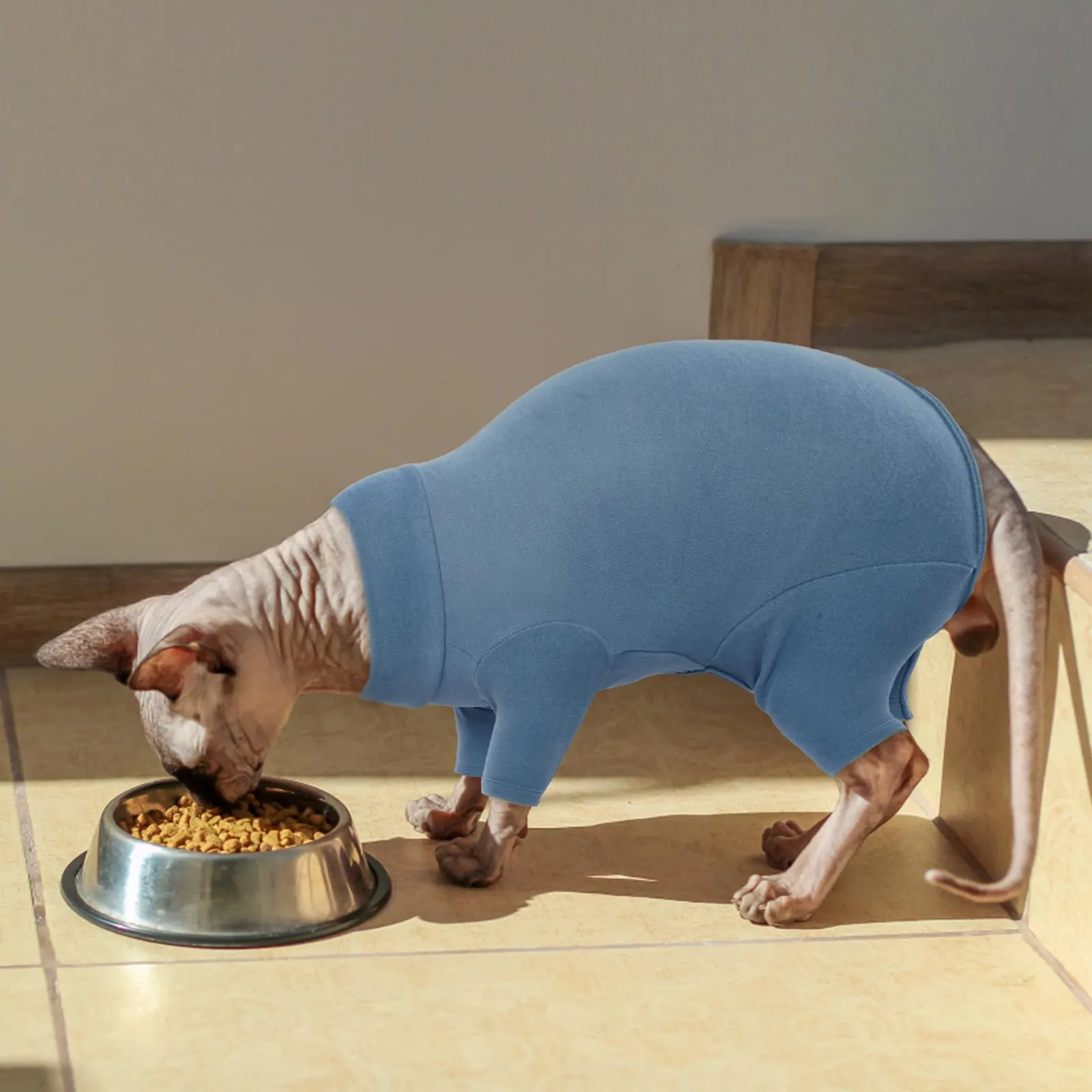 Cappotto Invernale Cani, Maglioncino a Collo Alto Giacca Fleece Antivento Pullover Caldo Gattini Pigiama Felpa Gilet Inverno Morbido per Gatti di Taglia Piccola Media Grande(Blu, M) - immagine 5