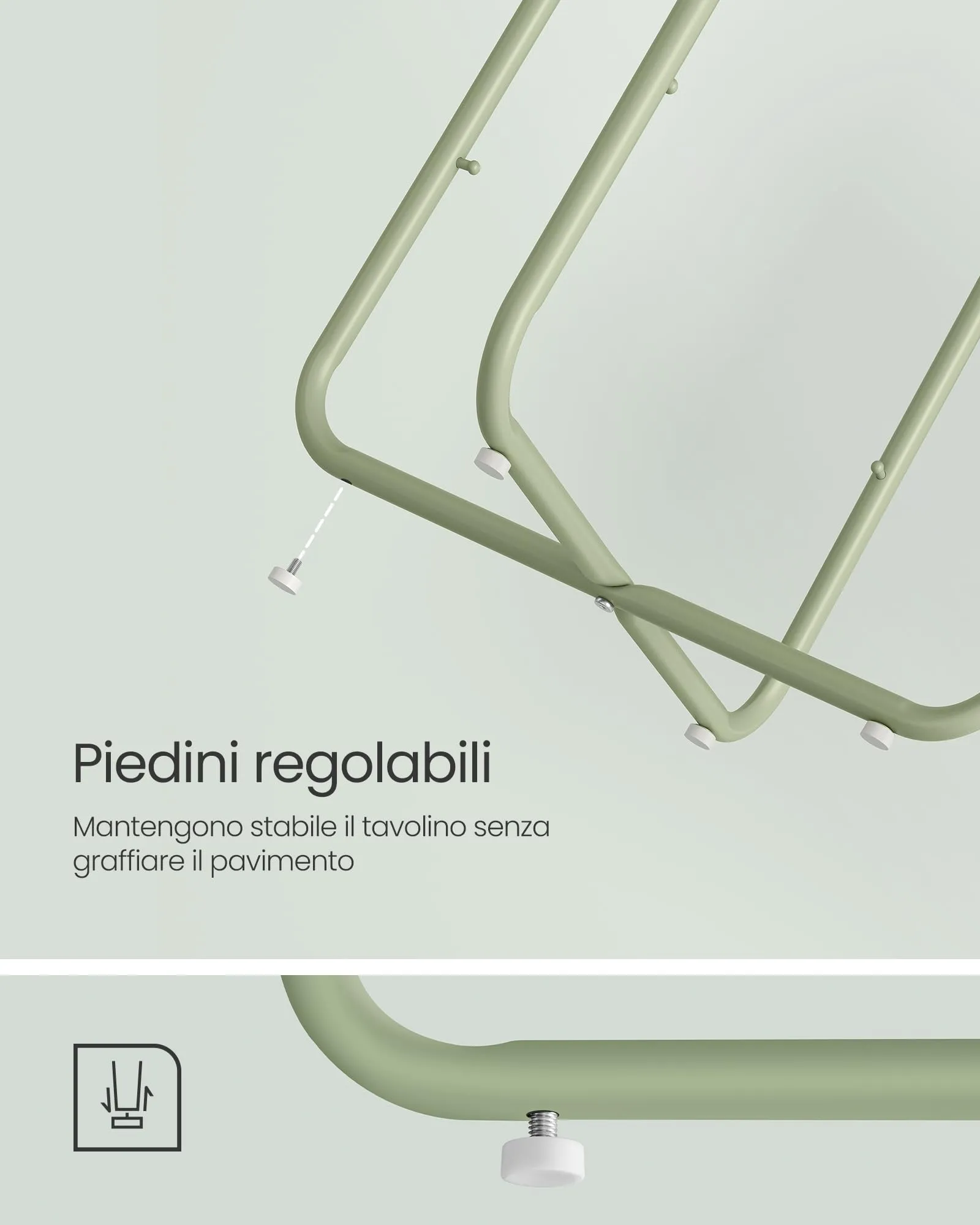 VASAGLE Tavolino Rotondo con Cestino in Tessuto, Comodino - immagine 8