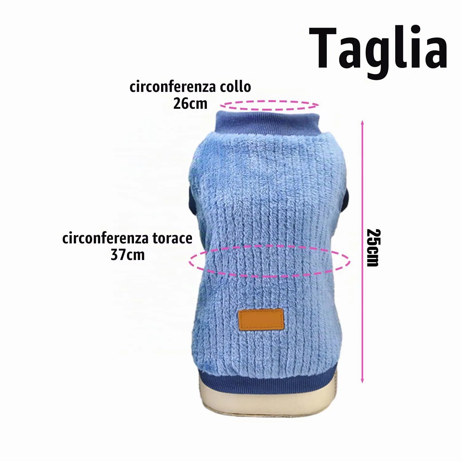 1 x felpa verticale in pile blu per animali domestici, felpa per animali domestici, felpa per animali domestici, felpa per cani di piccola taglia, pile per cani, adatta per gattini e cuccioli - immagine 2