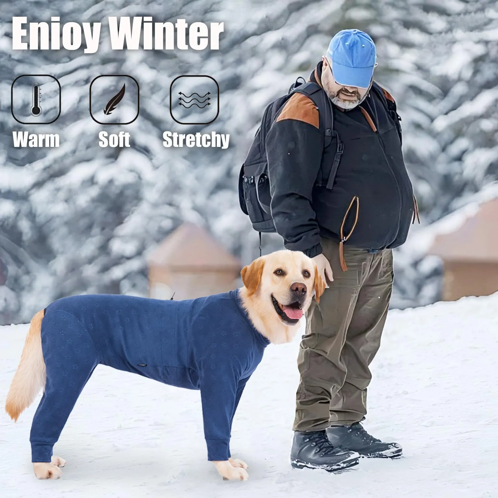 Cyponpy - Cappotto in Pile con Rilievi per Cani con Gambe, Felpa in Pile per Cani, Giubbotto Caldo per Cani, Abbigliamento Invernale per Cani per Cani di Taglia Media e Grande - immagine 6