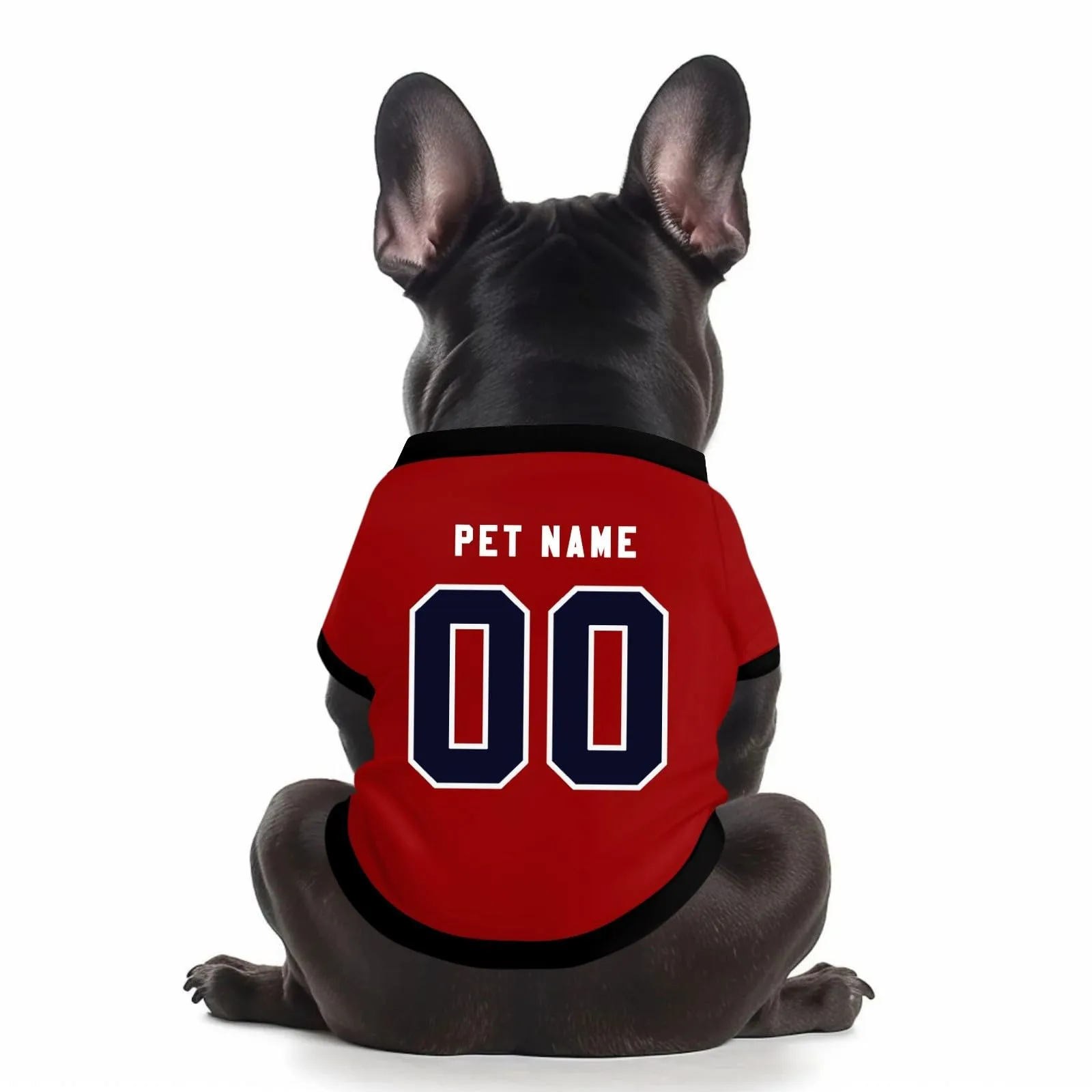Camicia da cane semplice per cani di piccola, media e grande taglia Maglia da calcio per cani personalizzata con nome, numero, logo, maglie sportive personalizzate per animali domestici A30 - immagine 1