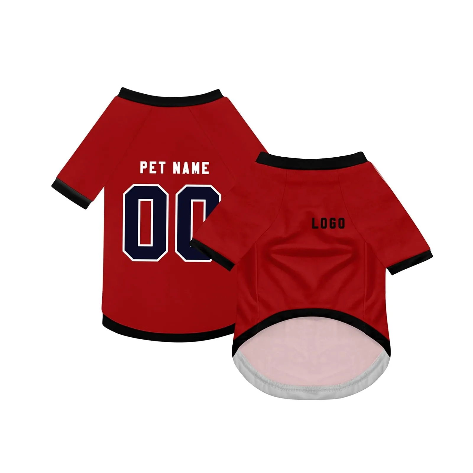 Camicia da cane semplice per cani di piccola, media e grande taglia Maglia da calcio per cani personalizzata con nome, numero, logo, maglie sportive personalizzate per animali domestici A30 - immagine 2