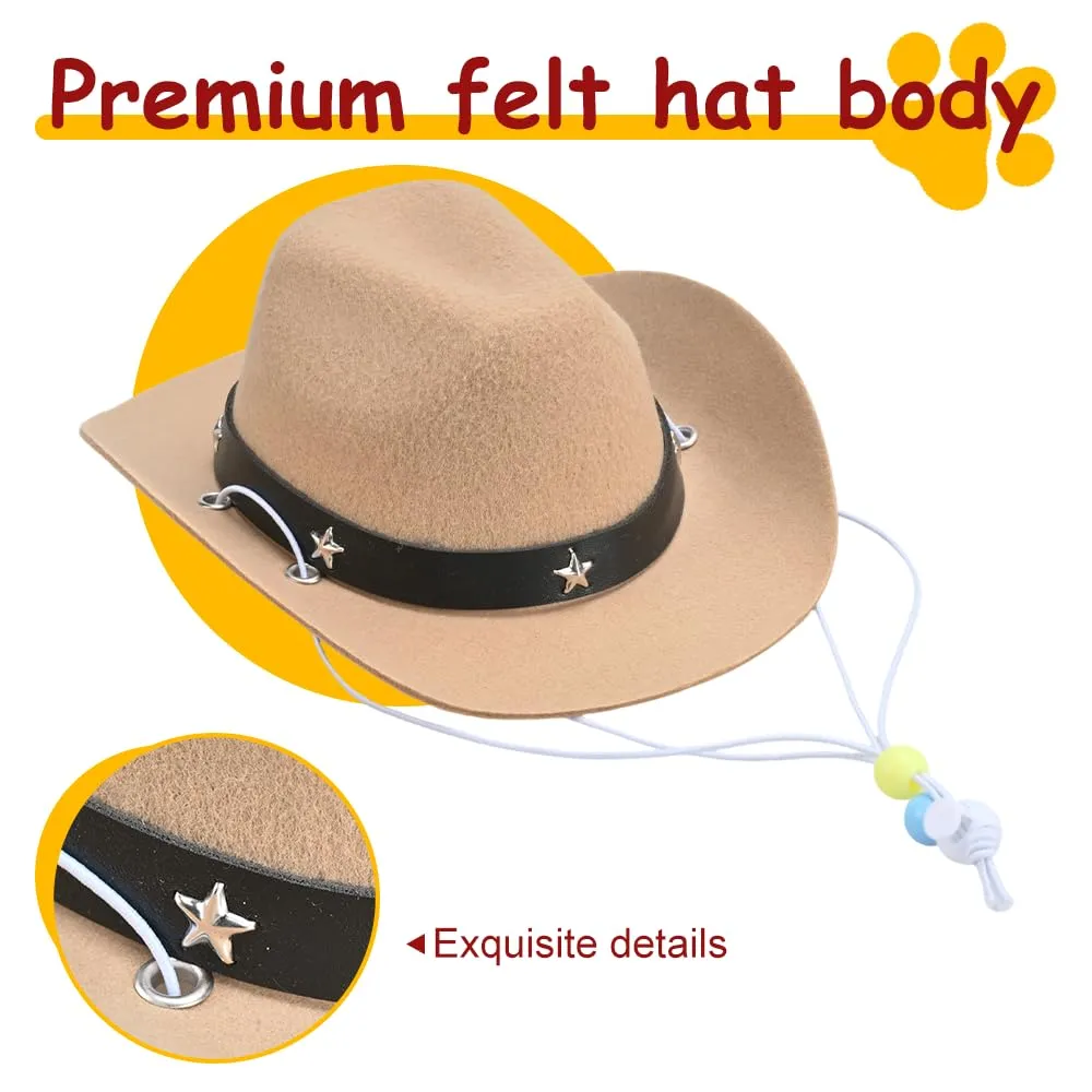 Cappello da cowboy per cani, costume da cowboy con bandana, per cuccioli, gattini, decorazione per feste di animali domestici, costume per animali domestici, cosplay, Halloween, Natale, carnevale - immagine 3