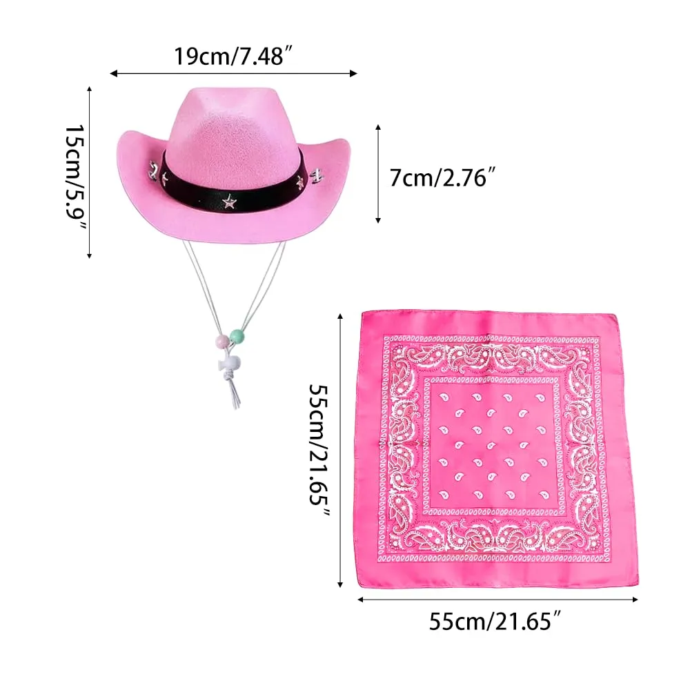 Cappello da cowboy per cani, costume da cowboy con bandana, per cuccioli, gattini, decorazione per feste di animali domestici, costume per animali domestici, cosplay, Halloween, Natale, carnevale - immagine 4