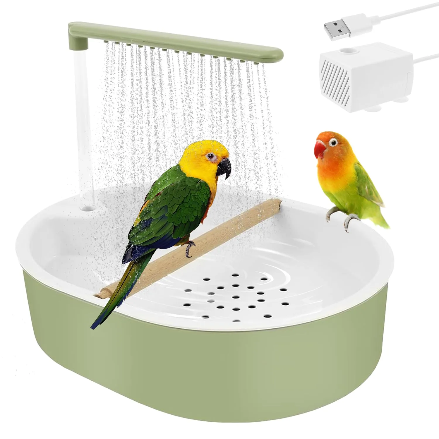 HBSFBH Doccia per Pappagalli, Vasca da Bagno Automatica per Uccelli, Vasca da Bagno per Uccelli, Vasca da Bagno Automatica per Pappagalli, per Uccelli e Uccelli, per inseparabili, pappagallini - immagine 1