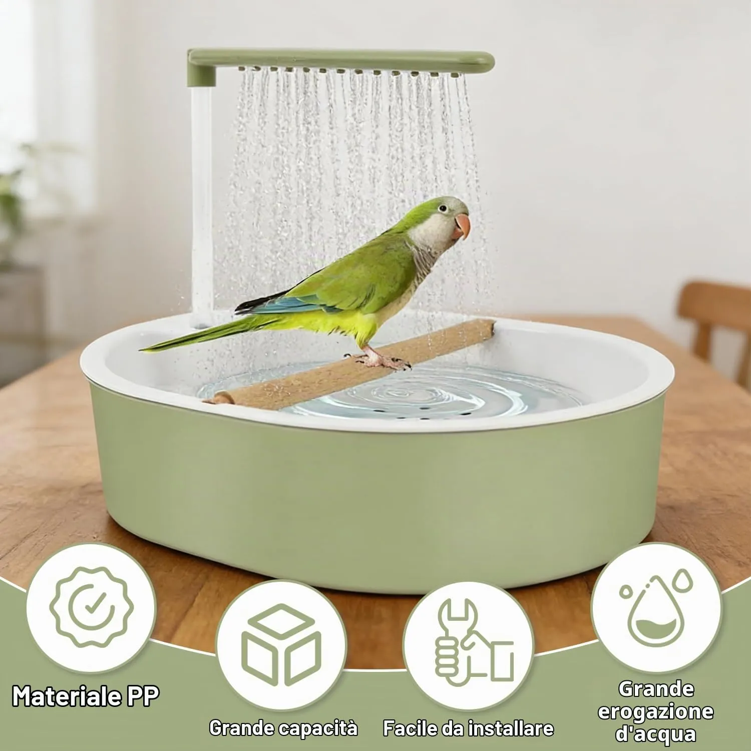 HBSFBH Doccia per Pappagalli, Vasca da Bagno Automatica per Uccelli, Vasca da Bagno per Uccelli, Vasca da Bagno Automatica per Pappagalli, per Uccelli e Uccelli, per inseparabili, pappagallini - immagine 4