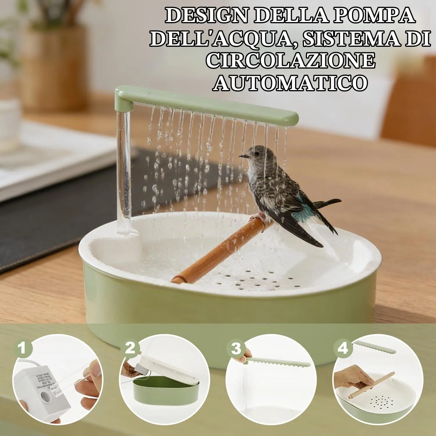 HBSFBH Doccia per Pappagalli, Vasca da Bagno Automatica per Uccelli, Vasca da Bagno per Uccelli, Vasca da Bagno Automatica per Pappagalli, per Uccelli e Uccelli, per inseparabili, pappagallini - immagine 5