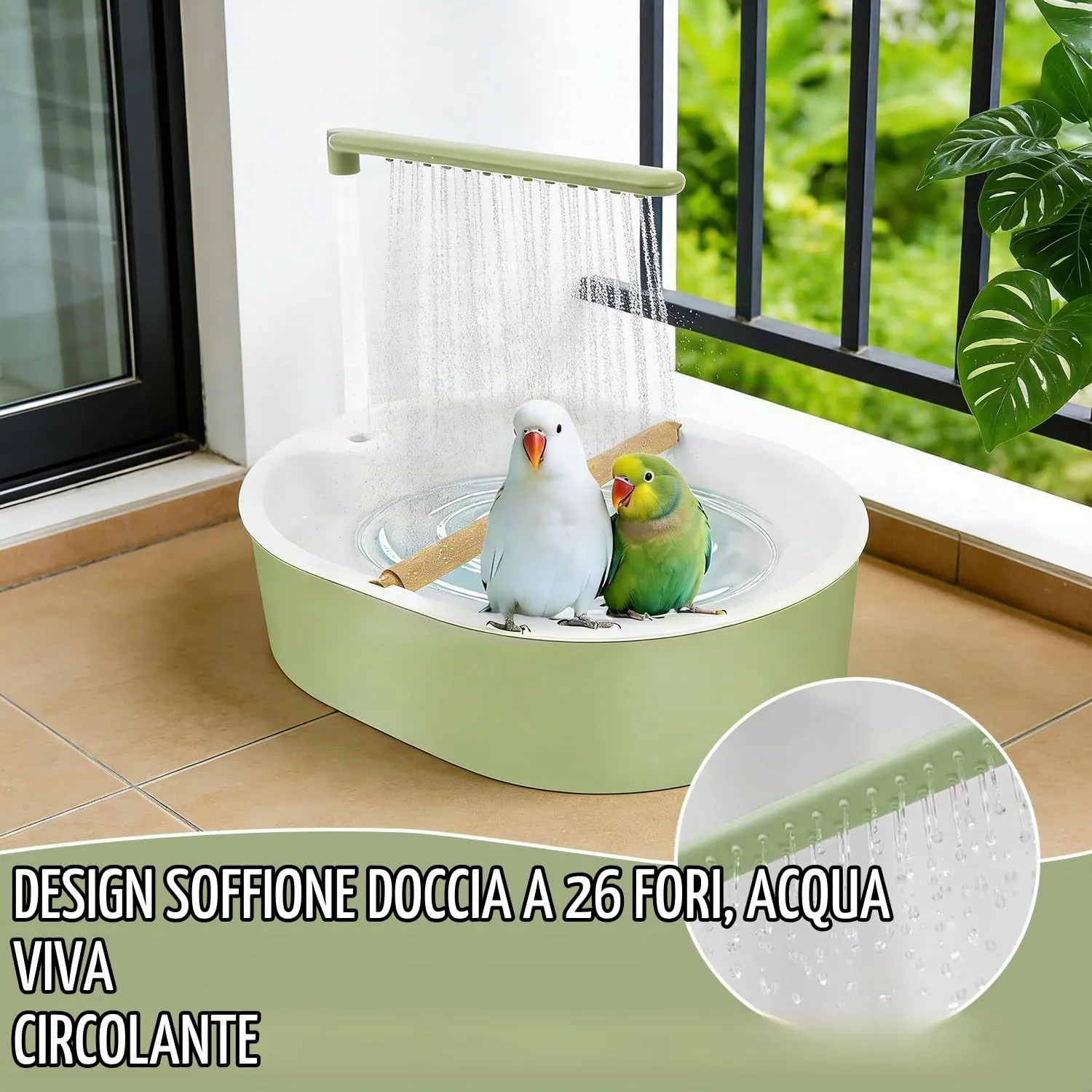 HBSFBH Doccia per Pappagalli, Vasca da Bagno Automatica per Uccelli, Vasca da Bagno per Uccelli, Vasca da Bagno Automatica per Pappagalli, per Uccelli e Uccelli, per inseparabili, pappagallini - immagine 6