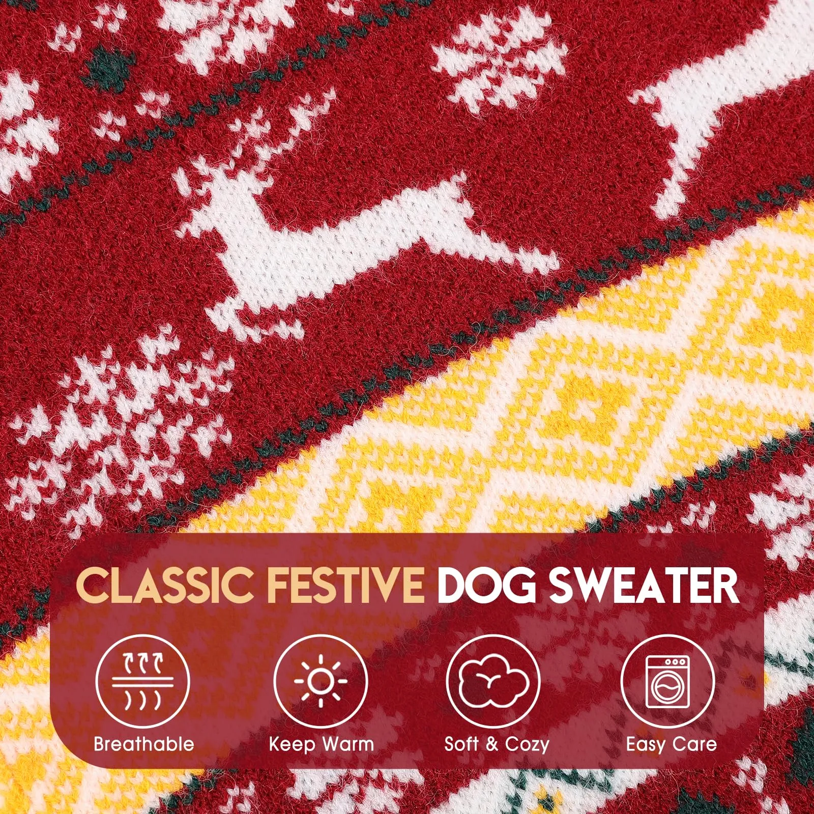 ASENKU Maglione di Natale per Cani 2XL, Maglia Tricot Pile Antipilling, Indumento Invernale Natalizio Maglioncino per Cane Grandi Golden Retriever Labrador, Adatto a Casa e Passeggiate Natalizie - immagine 2