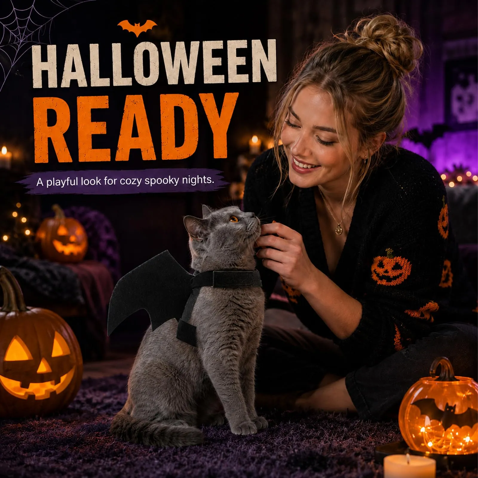 ARYIMYDP Halloween Ali Di Pipistrello Da Compagnia, Halloween per Cane, Ali Pipistrello Costume Da Pipistrello,Per La Decorazione Di Cani, Costumi Divertenti per Animali Domestici - immagine 5