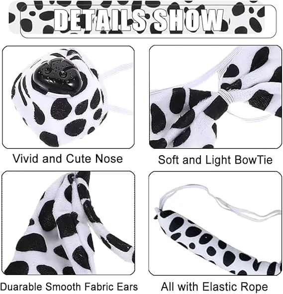 YUNHENTONG 5 Pezzi Cane Cosplay Set,Papillon can Fascia Orecchie CaneCollare e Coda, per Halloween, Festa di Compleanno Costume, Carnevale Cosplay Party - immagine 2