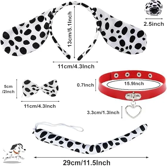 YUNHENTONG 5 Pezzi Cane Cosplay Set,Papillon can Fascia Orecchie CaneCollare e Coda, per Halloween, Festa di Compleanno Costume, Carnevale Cosplay Party - immagine 4
