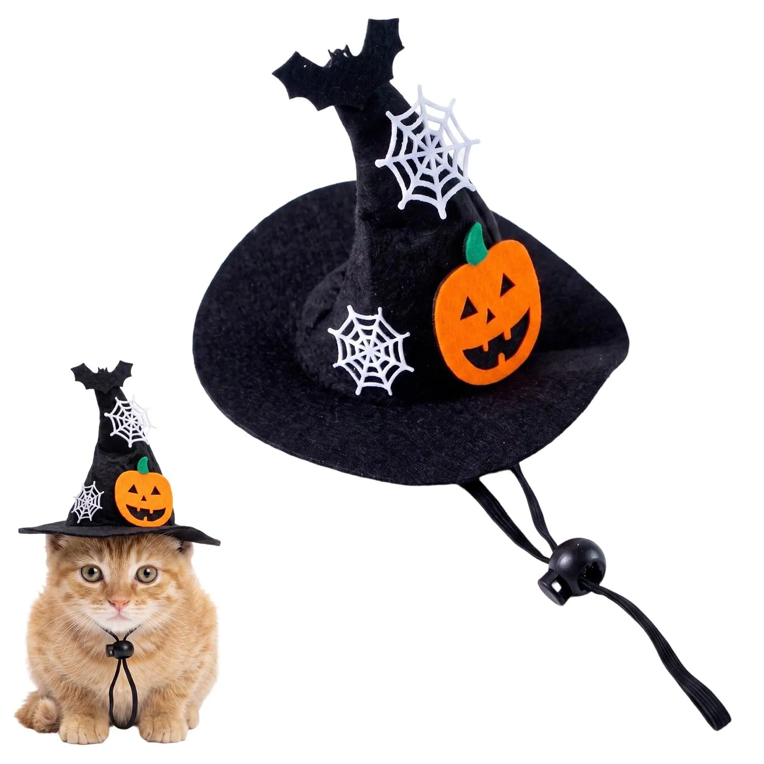 YEMVAR Costume Halloween Cane Mantello Cappello, Cappello Strega per Cani Gatti Piccoli Medi, Vestiti per per Gatti, Vestito Cosplay di Animali Domestici per Feste di Halloween, Festival, Cosplay - immagine 1