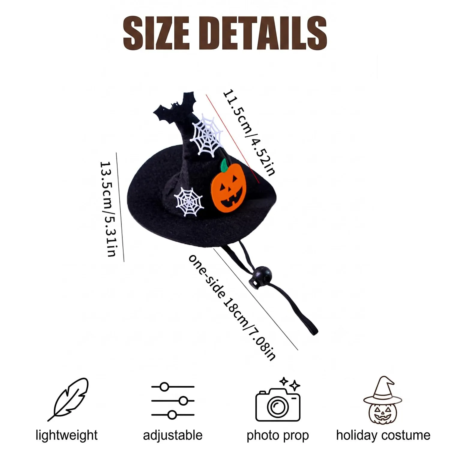 YEMVAR Costume Halloween Cane Mantello Cappello, Cappello Strega per Cani Gatti Piccoli Medi, Vestiti per per Gatti, Vestito Cosplay di Animali Domestici per Feste di Halloween, Festival, Cosplay - immagine 8