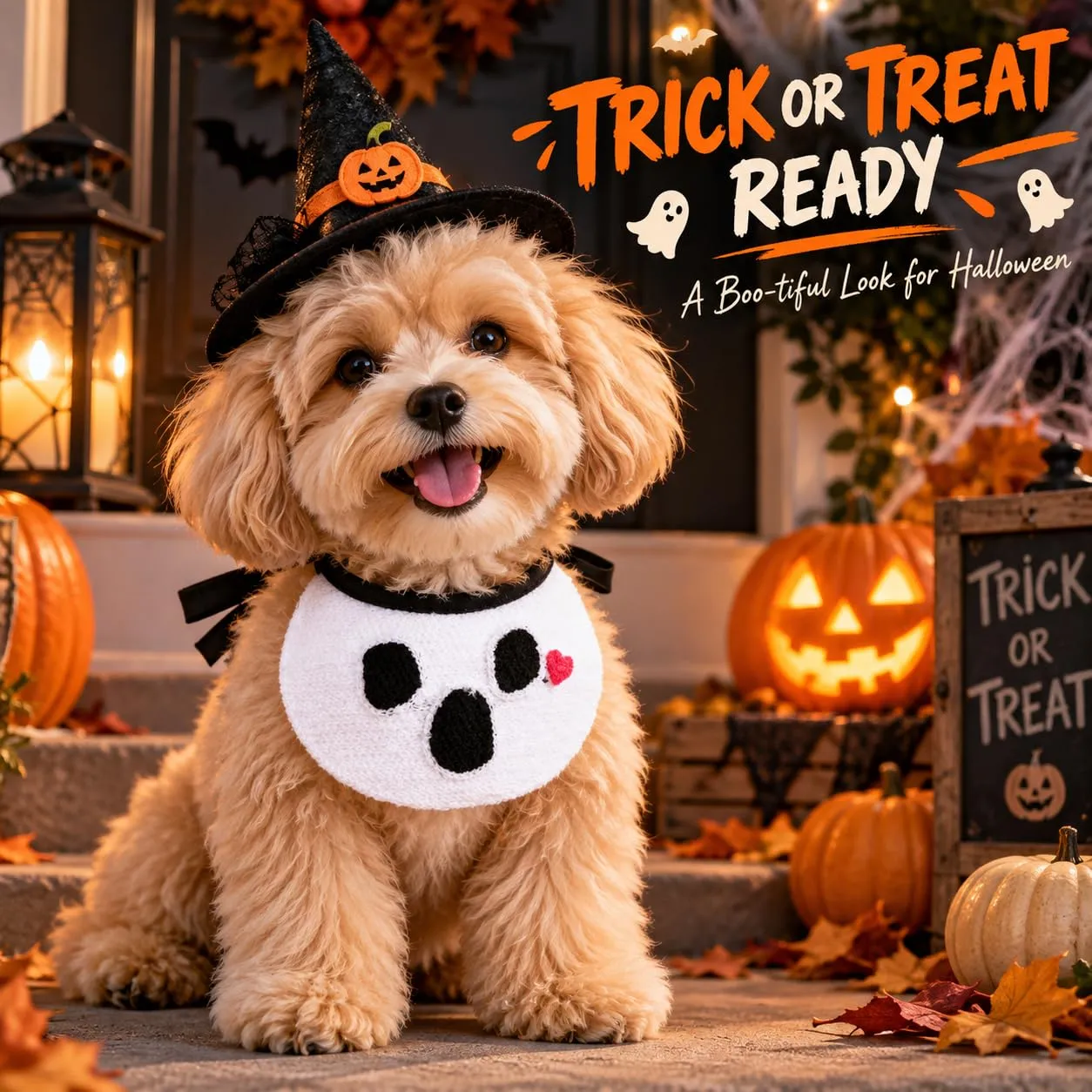 JOVYTH Set 3 Bandana Halloween Cane, Foulard Halloween per Cane con Fantasma e Zucca, Accessorio Costume Cane per Piccoli Animali, Festa e Servizio Fotografico - immagine 6