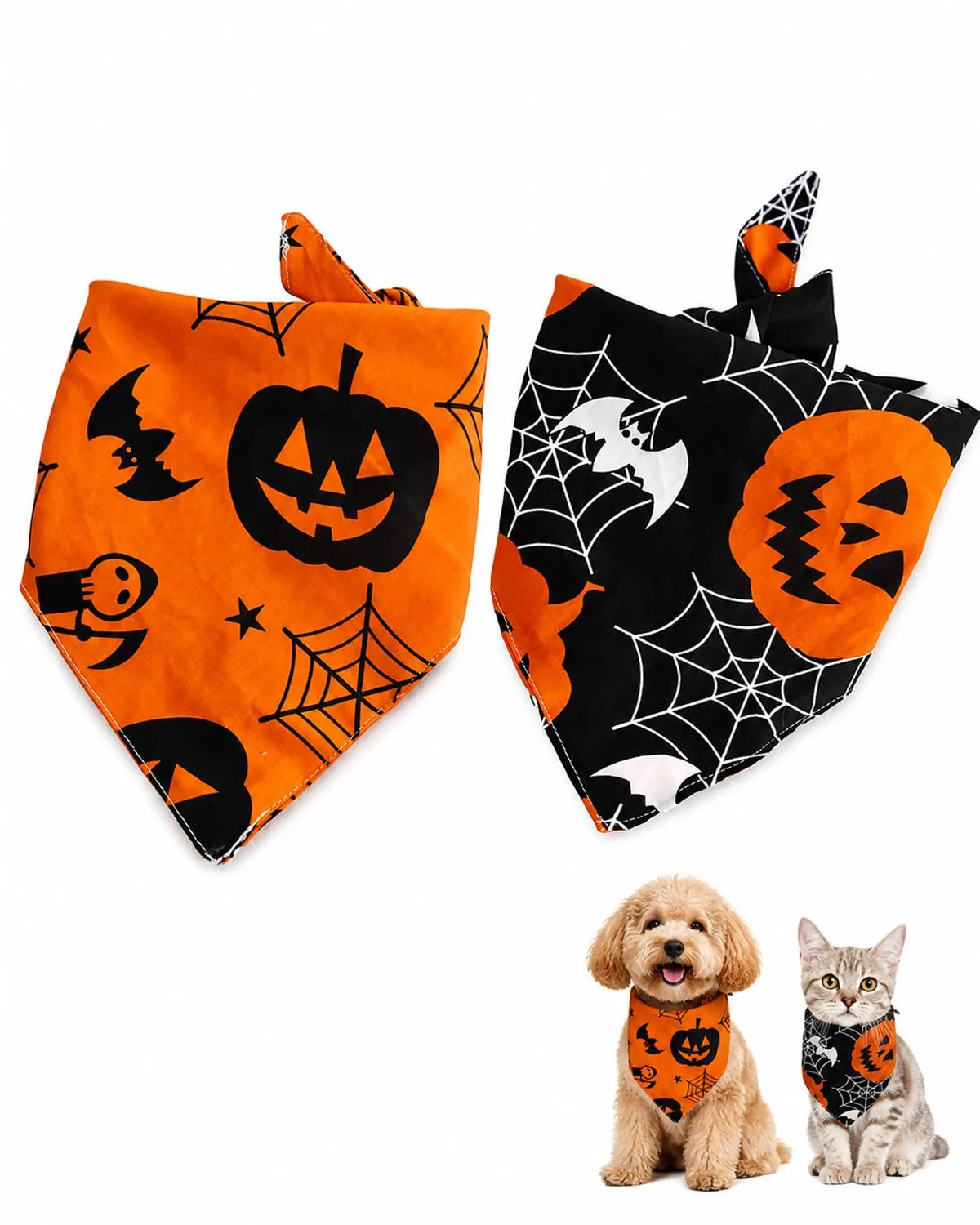 ZenoScope Costume Halloween Cane, 2 Pezzi Taglia L Bandana Regolabile con Chiusura Sicura, Tema Zucca Per Avventure Festive Confortevoli e Sicure - immagine 1