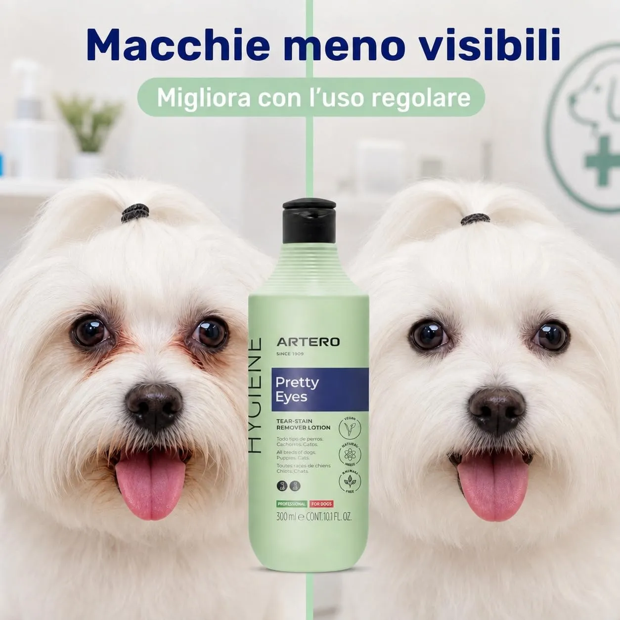ARTERO Pretty Eyes – Detergente e Cura Professionale per Occhi di Cani e Gatti – Rimuove Lacrime, Croste e Sporco – Formula Delicata e Sicura – 300 ml - immagine 2