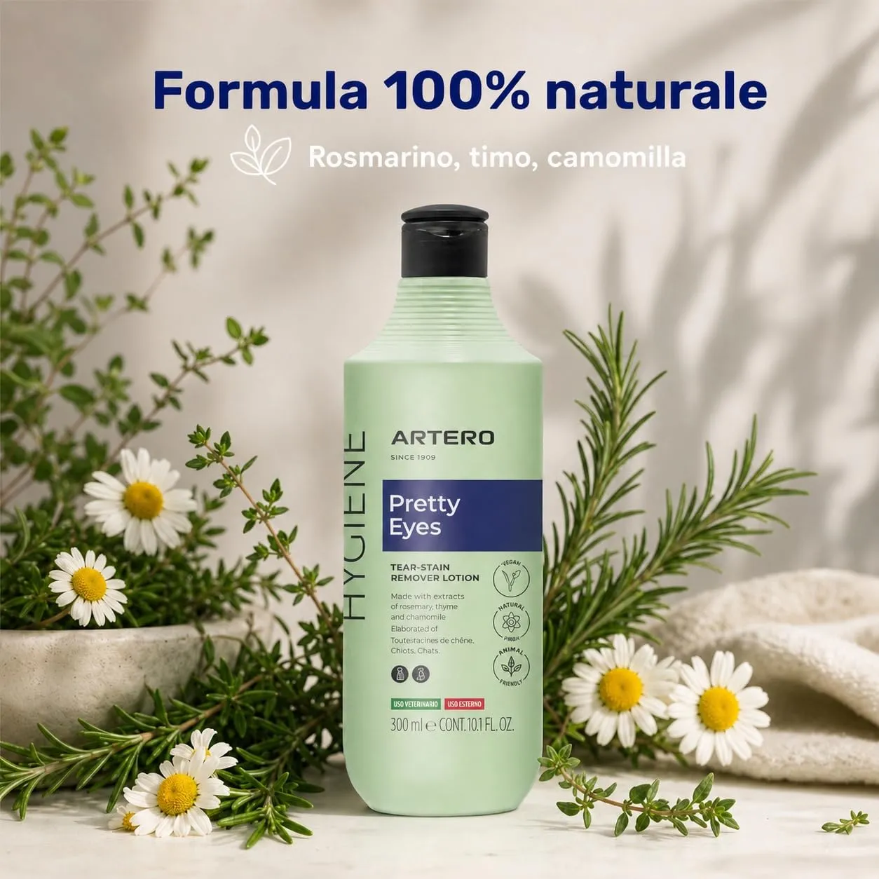 ARTERO Pretty Eyes – Detergente e Cura Professionale per Occhi di Cani e Gatti – Rimuove Lacrime, Croste e Sporco – Formula Delicata e Sicura – 300 ml - immagine 3