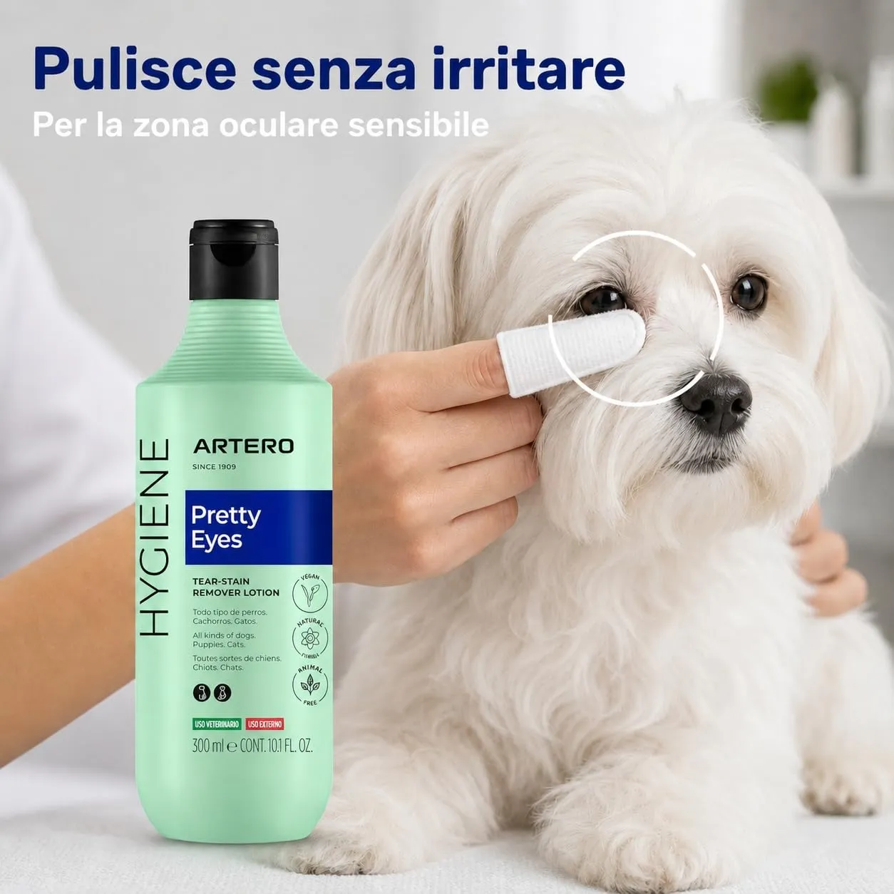 ARTERO Pretty Eyes – Detergente e Cura Professionale per Occhi di Cani e Gatti – Rimuove Lacrime, Croste e Sporco – Formula Delicata e Sicura – 300 ml - immagine 4